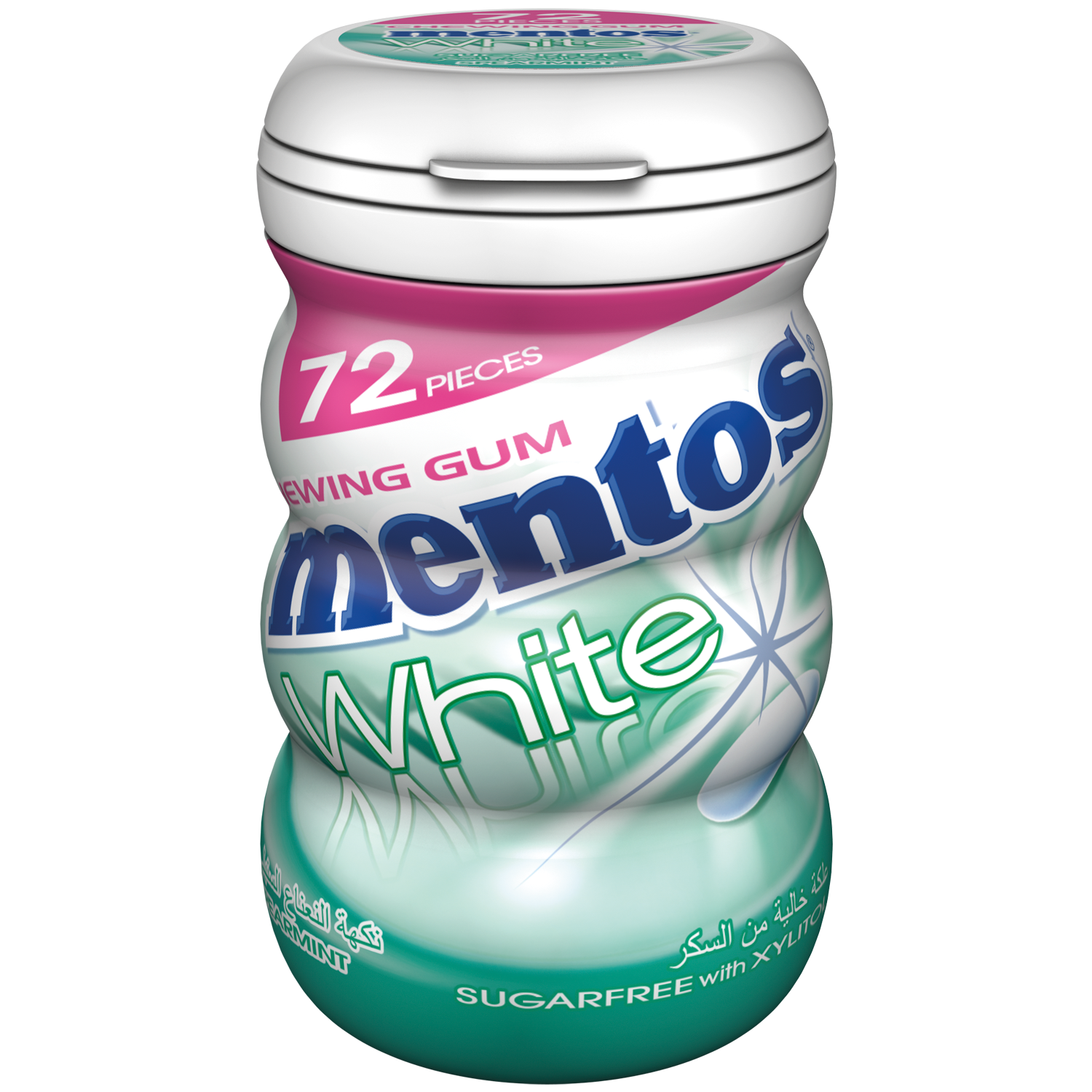 Mentos Gum White Spearmint 72 pieces bottle