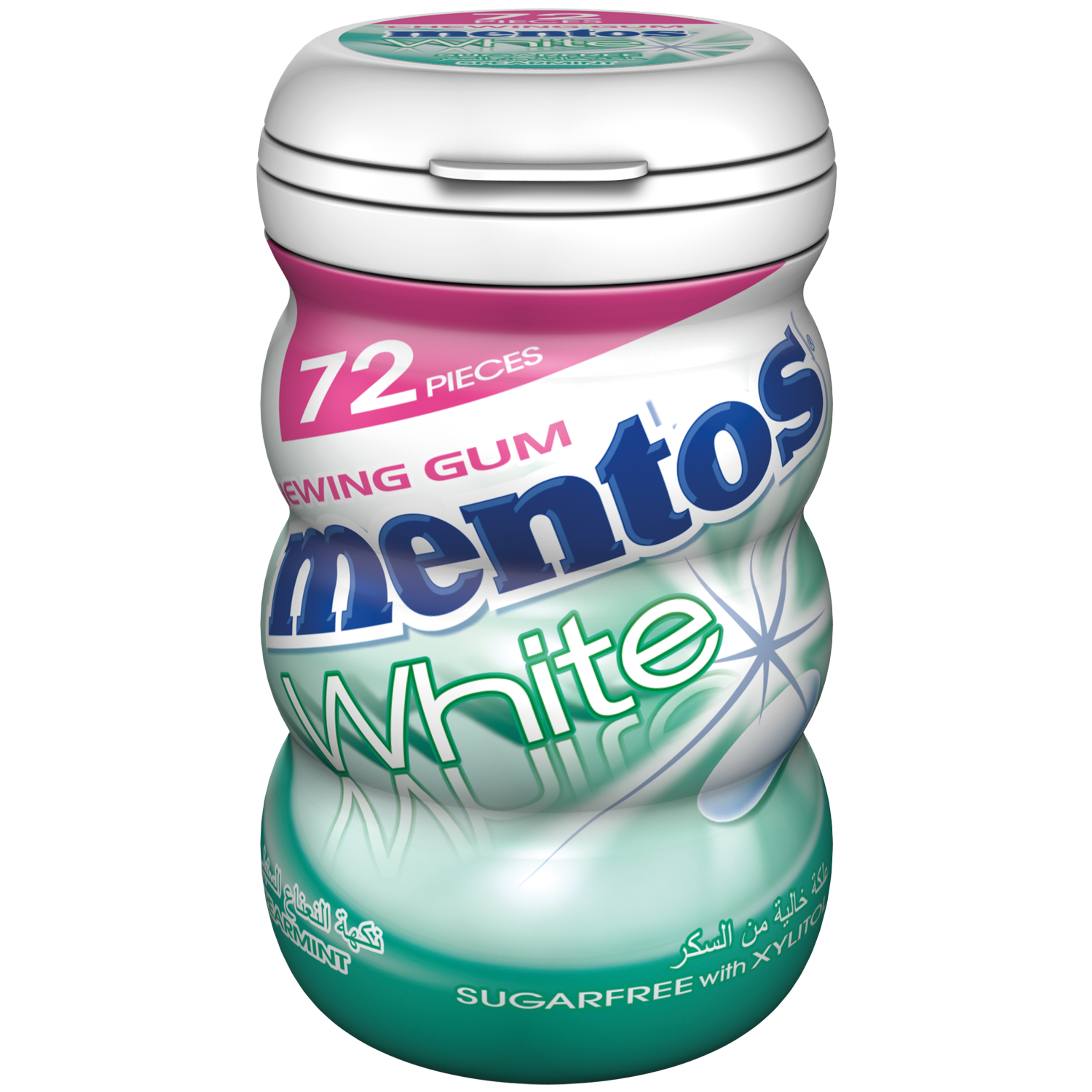 Mentos Gum White Spearmint 72 pieces bottle