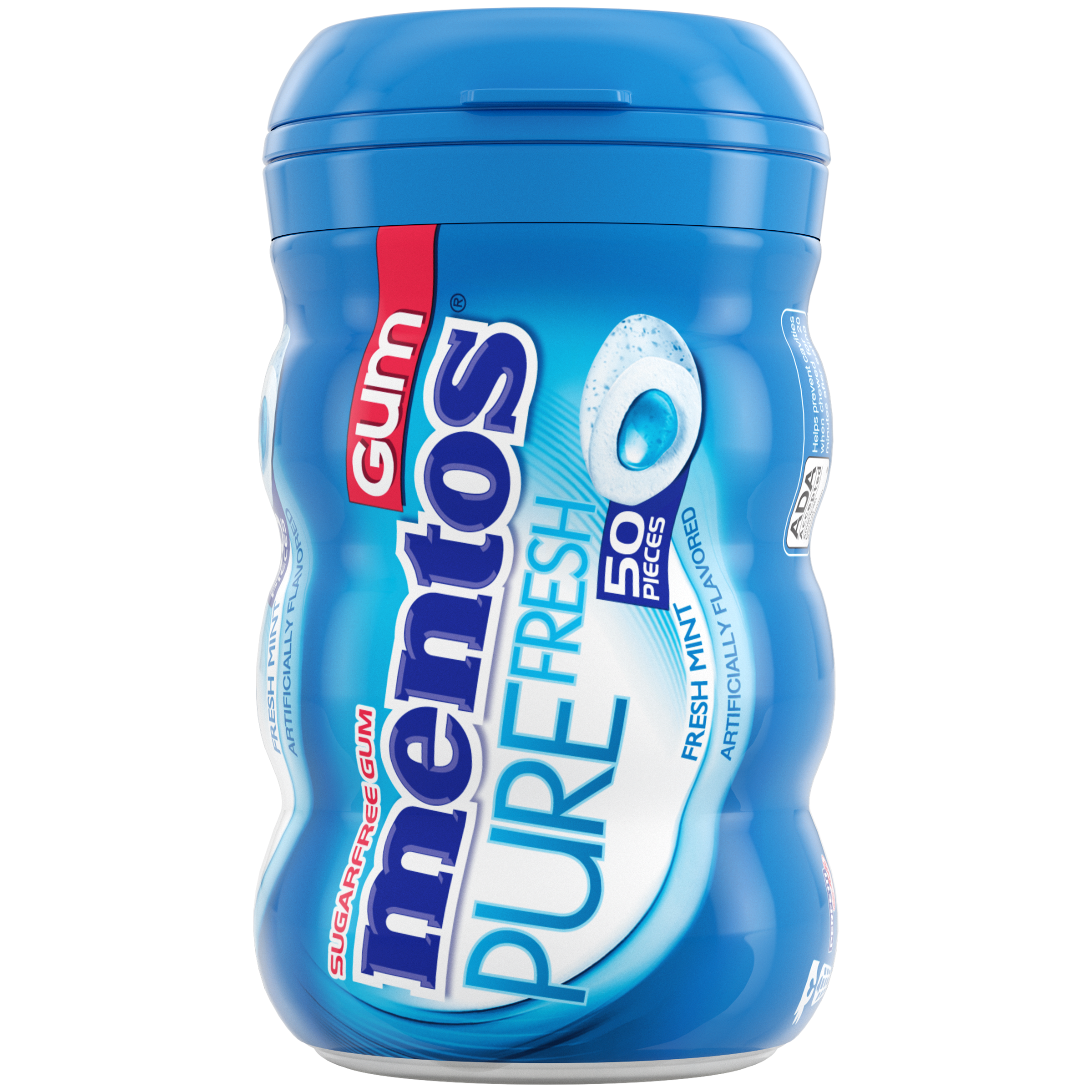 Mentos Pure Fresh Gum Fresh Mint - 50pc Curvy Bottle