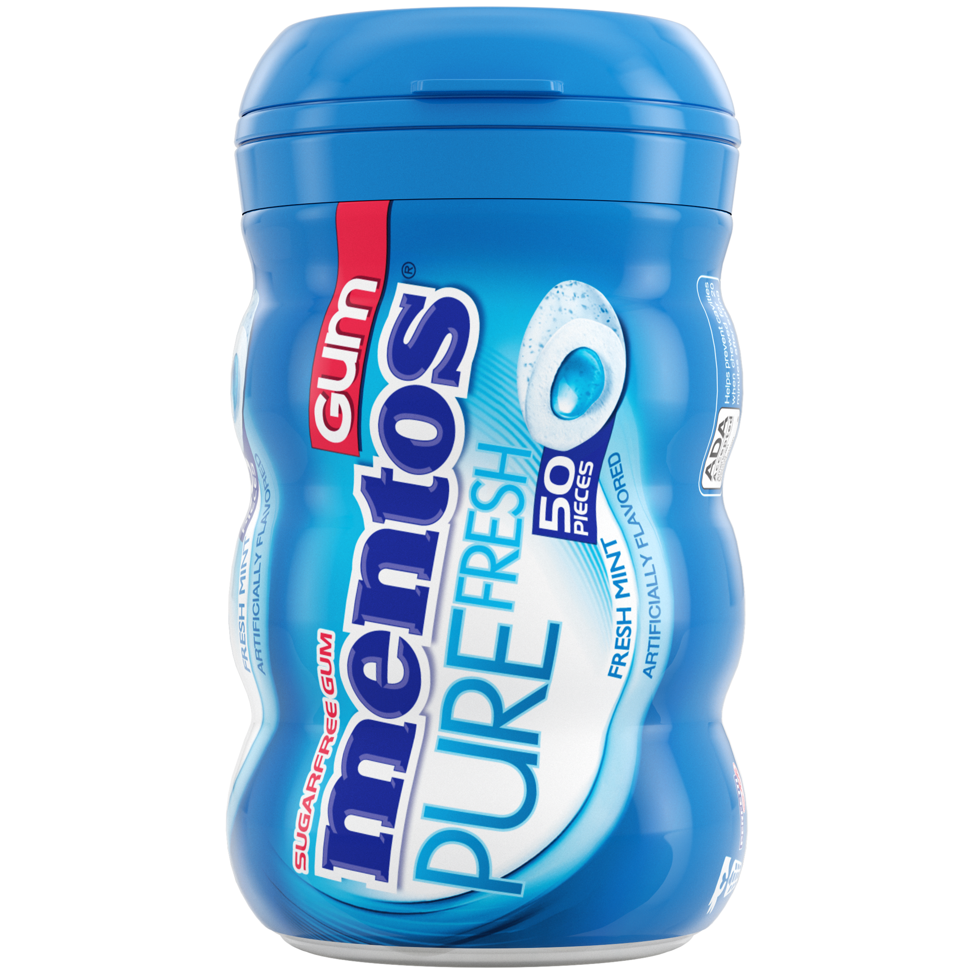 Mentos Pure Fresh Gum Fresh Mint - 50pc Curvy Bottle