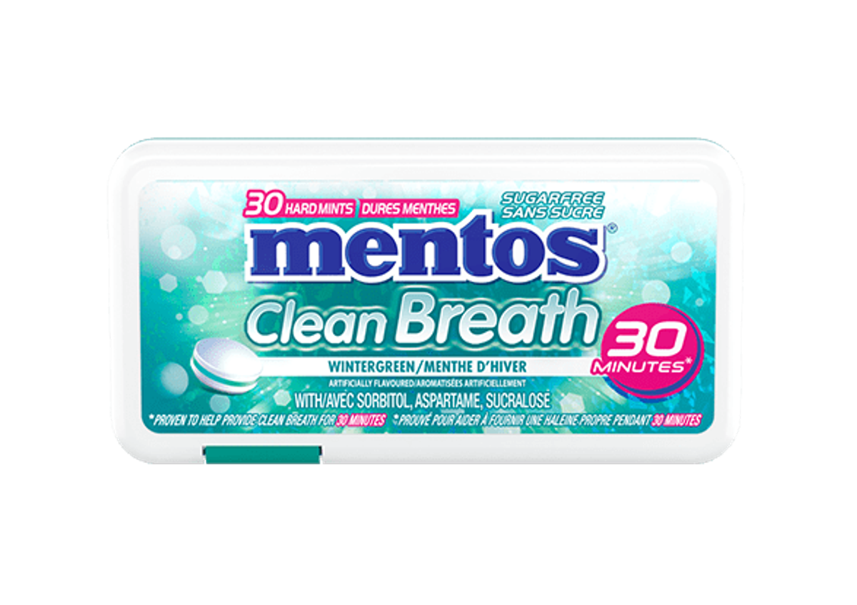 Mentos CleanBreath Wintergreen, 30 Pieces