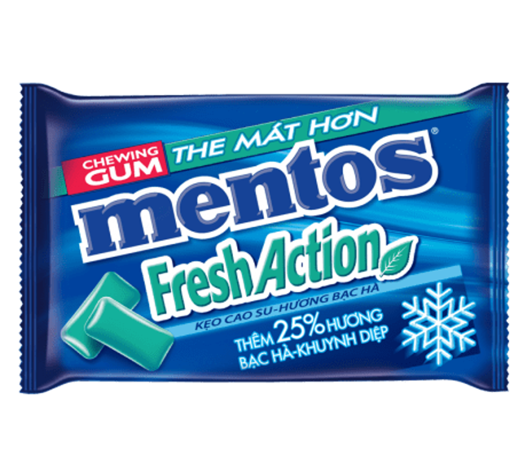 Sing Gum Mentos Fresh Action vỉ 11.2 g