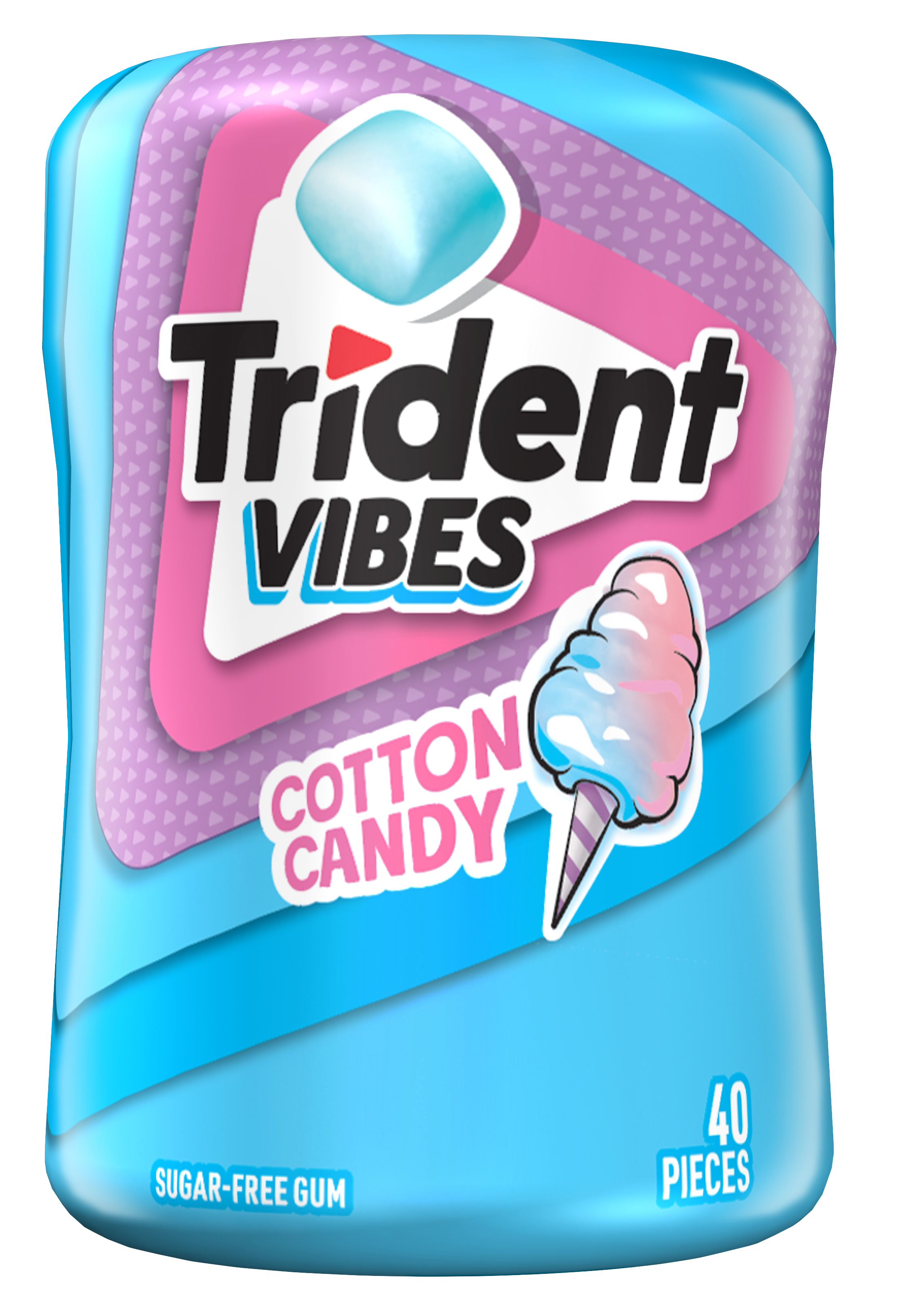 Trident Vibes Cotton Candy Bottle, 40 Pieces