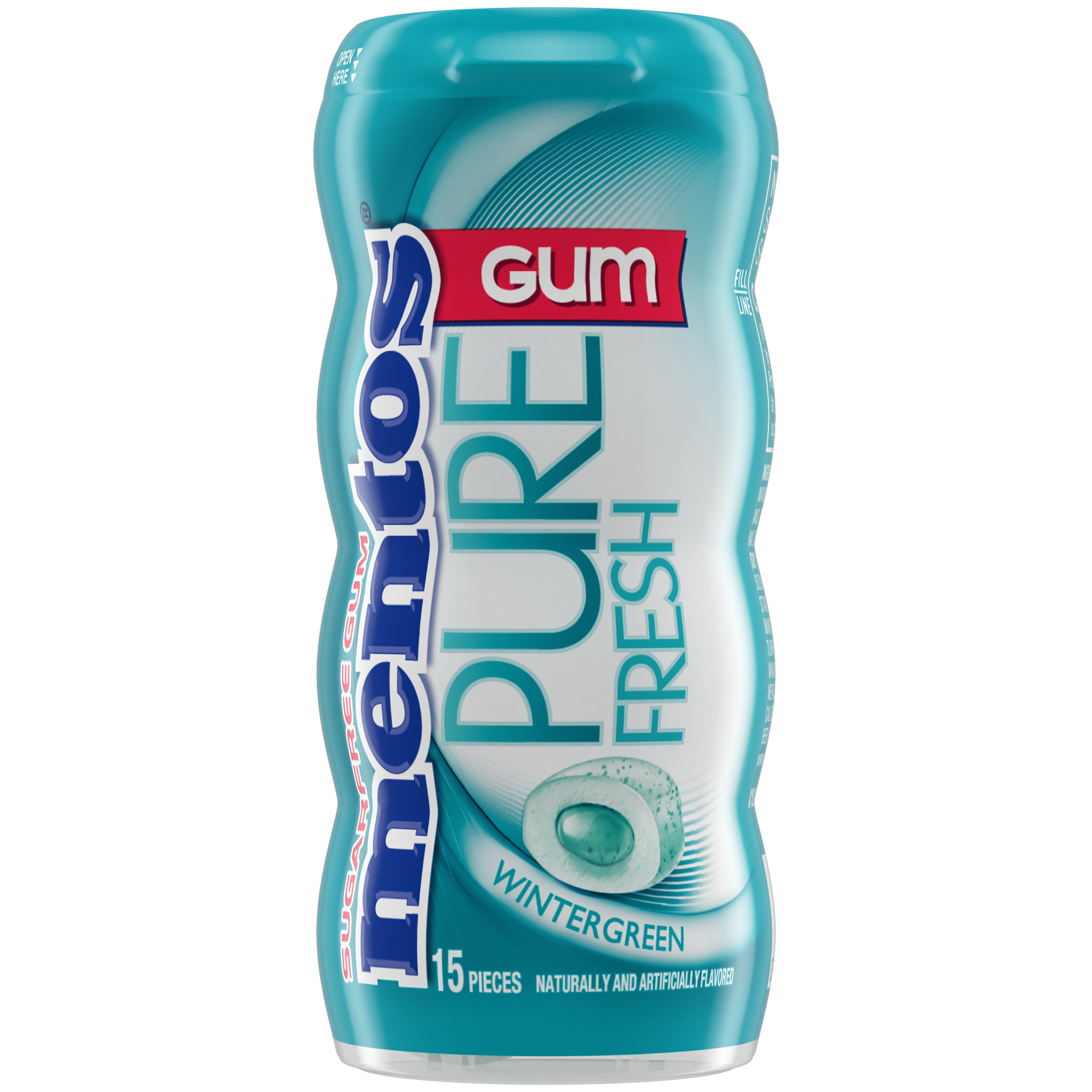 Mentos Pure Fresh Gum Wintergreen - 15pc Pocket Bottle | Mentos US