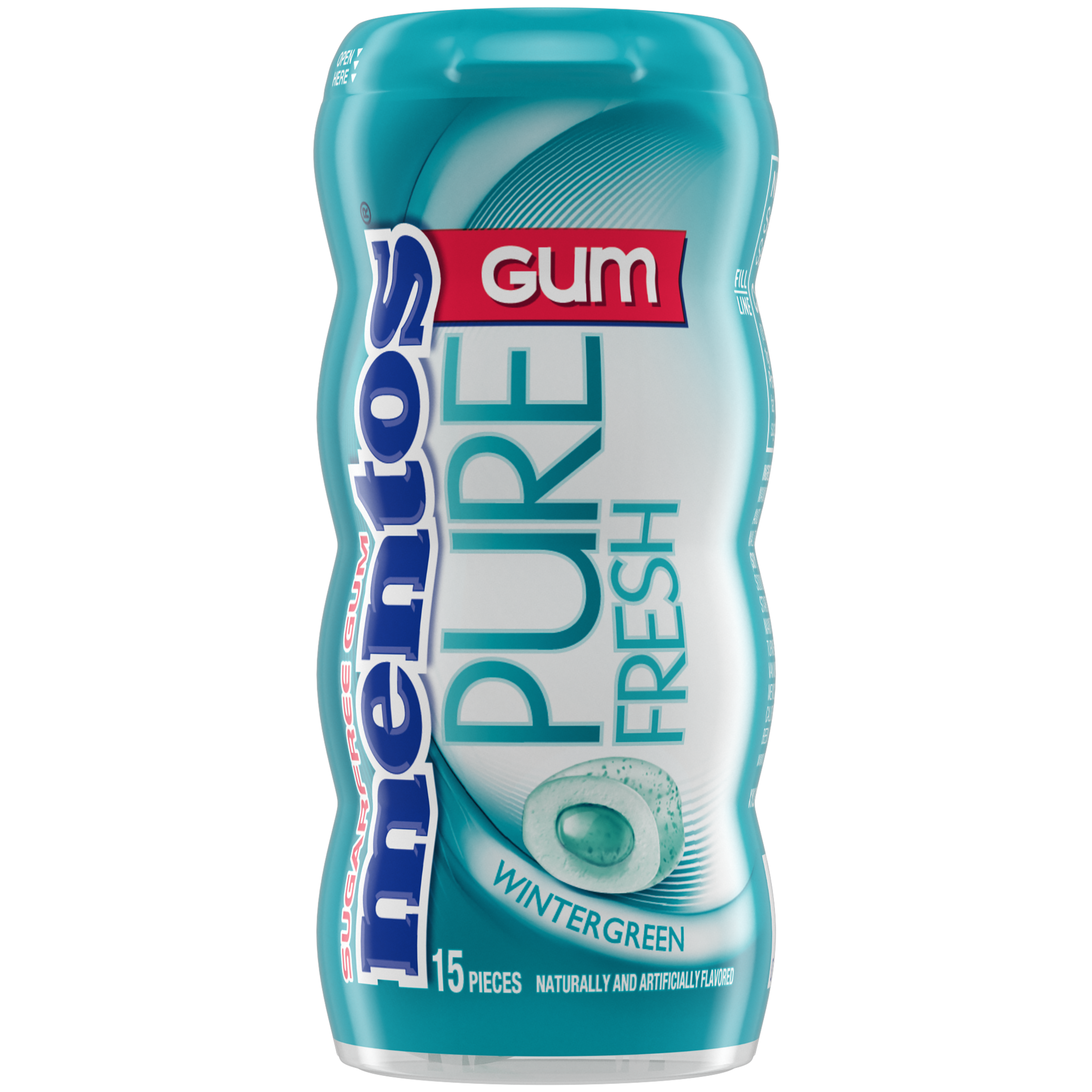 Mentos Pure Fresh Gum Wintergreen - 15pc Pocket Bottle