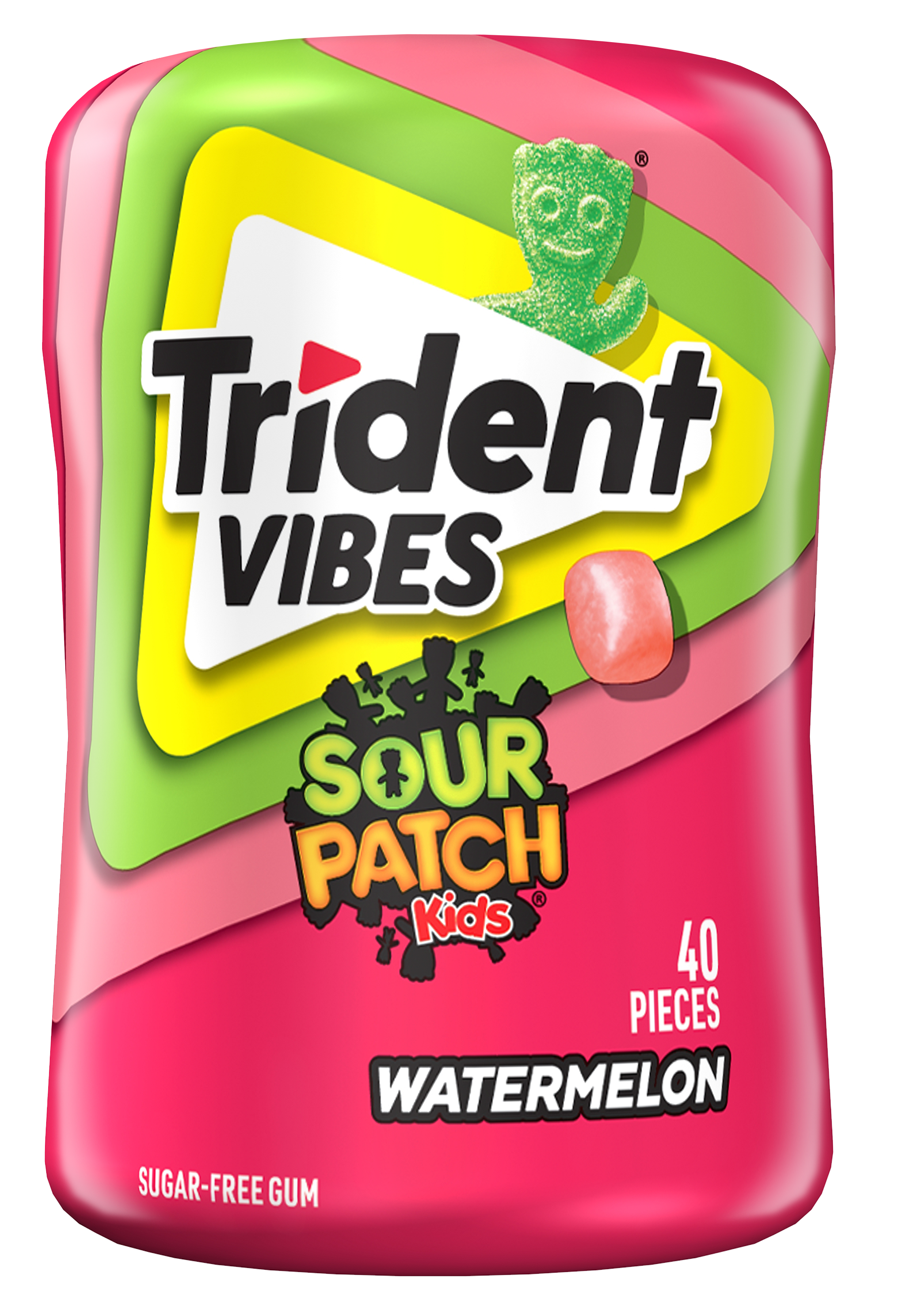 Trident Vibes Sour Patch Kids Watermelon Bottle, 40 Pieces