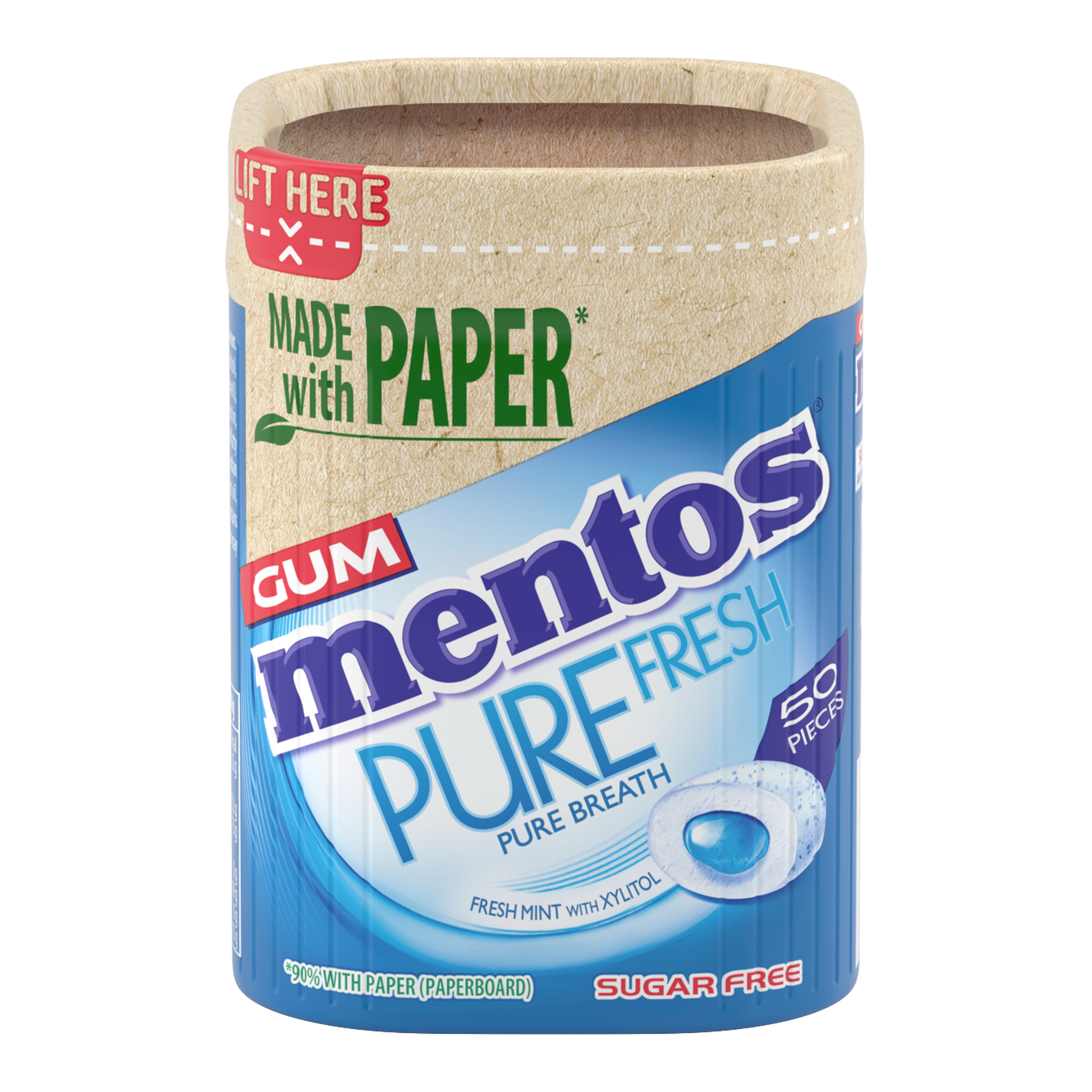 Mentos Gum Pure Fresh Paperboard Freshmint