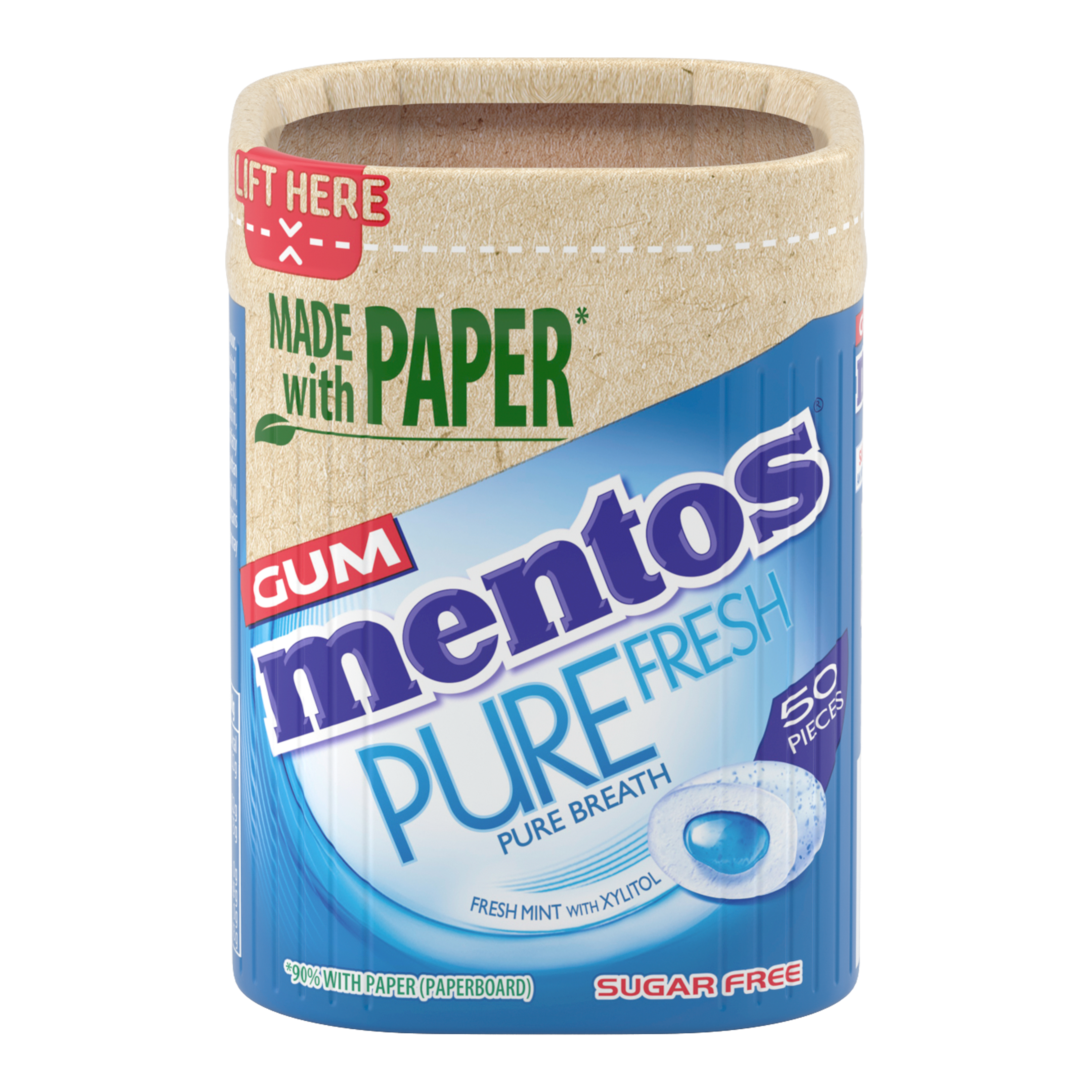 Mentos Gum Pure Fresh Paperboard Freshmint