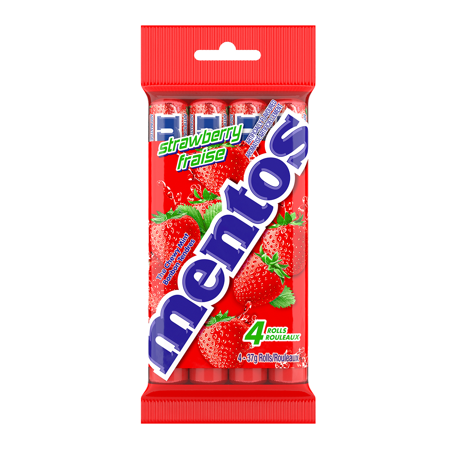 Bonbons Tendres Mentos Fruit, 14 Morceaux (Paquet de 4)