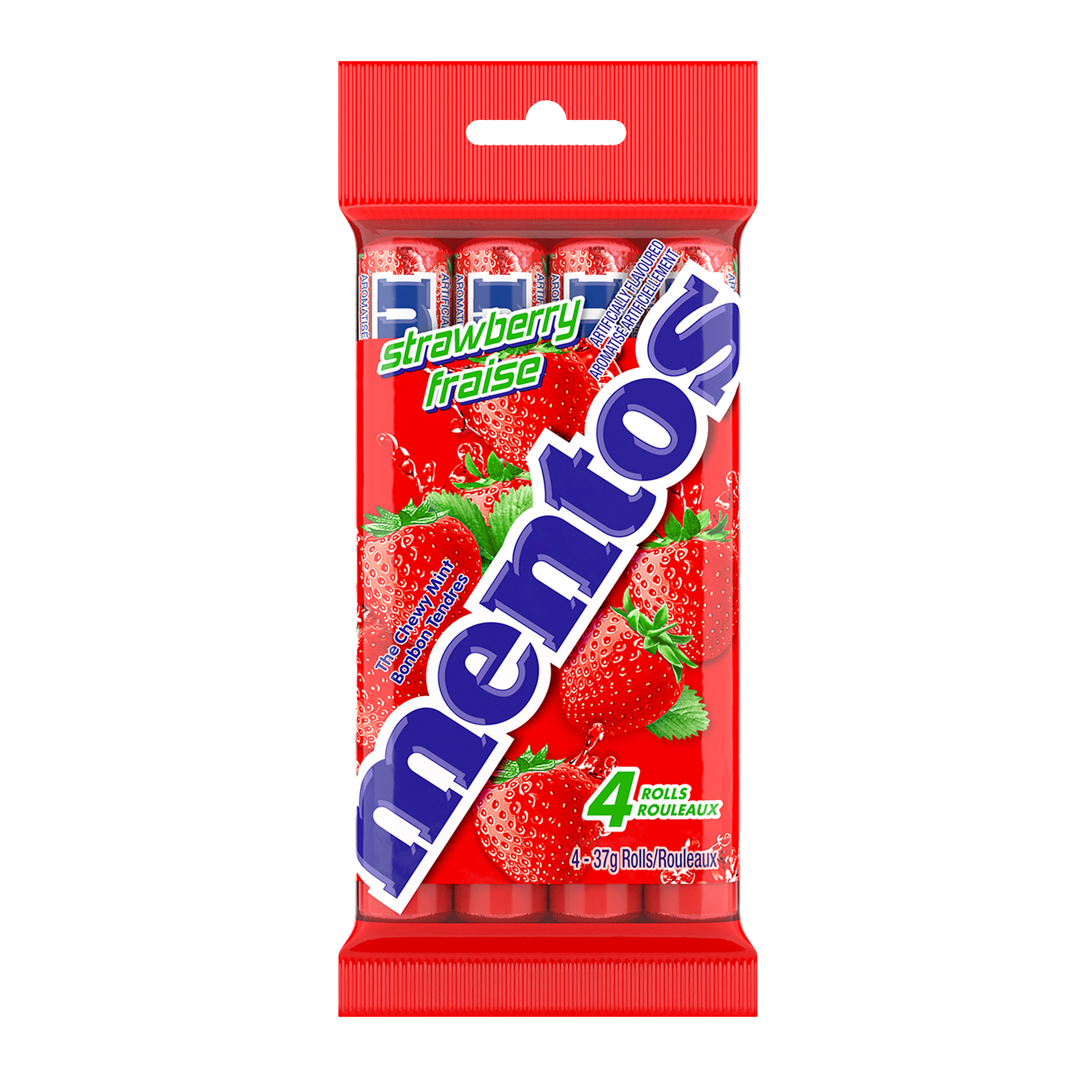 Bonbons Tendres Mentos Fruit, 14 Morceaux (Paquet de 4)