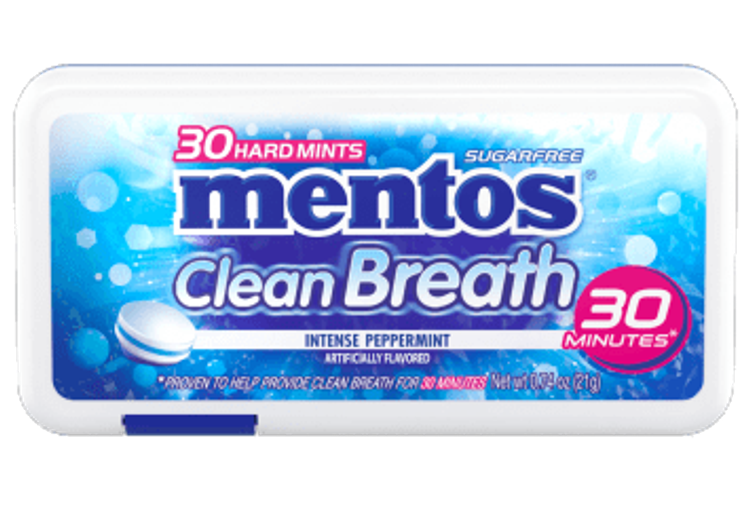 Mentos CleanBreath Mints Intense Peppermint - 30pc Pack