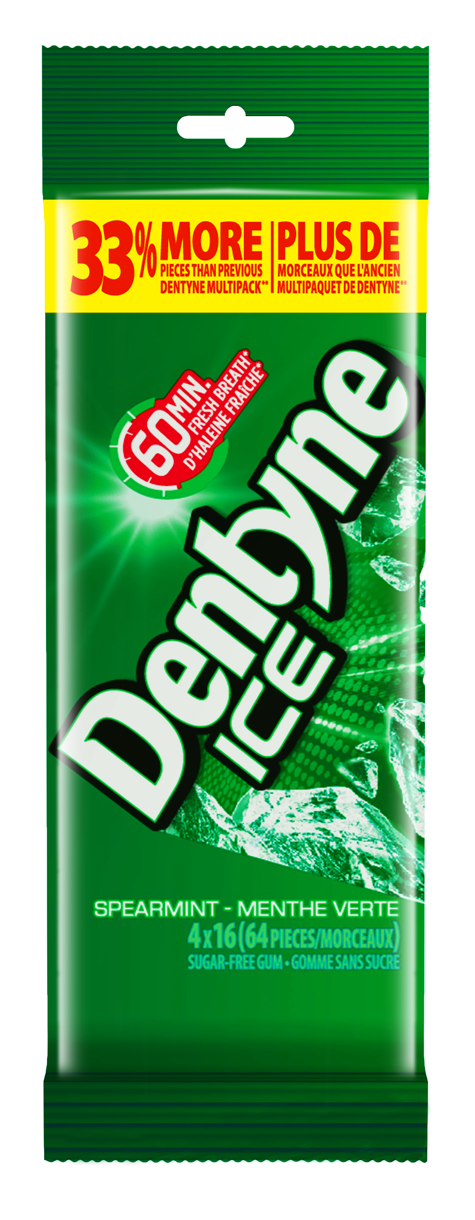 Dentyne Ice Menthe verte Multiples, 16 Morceaux (Paquet de 4)