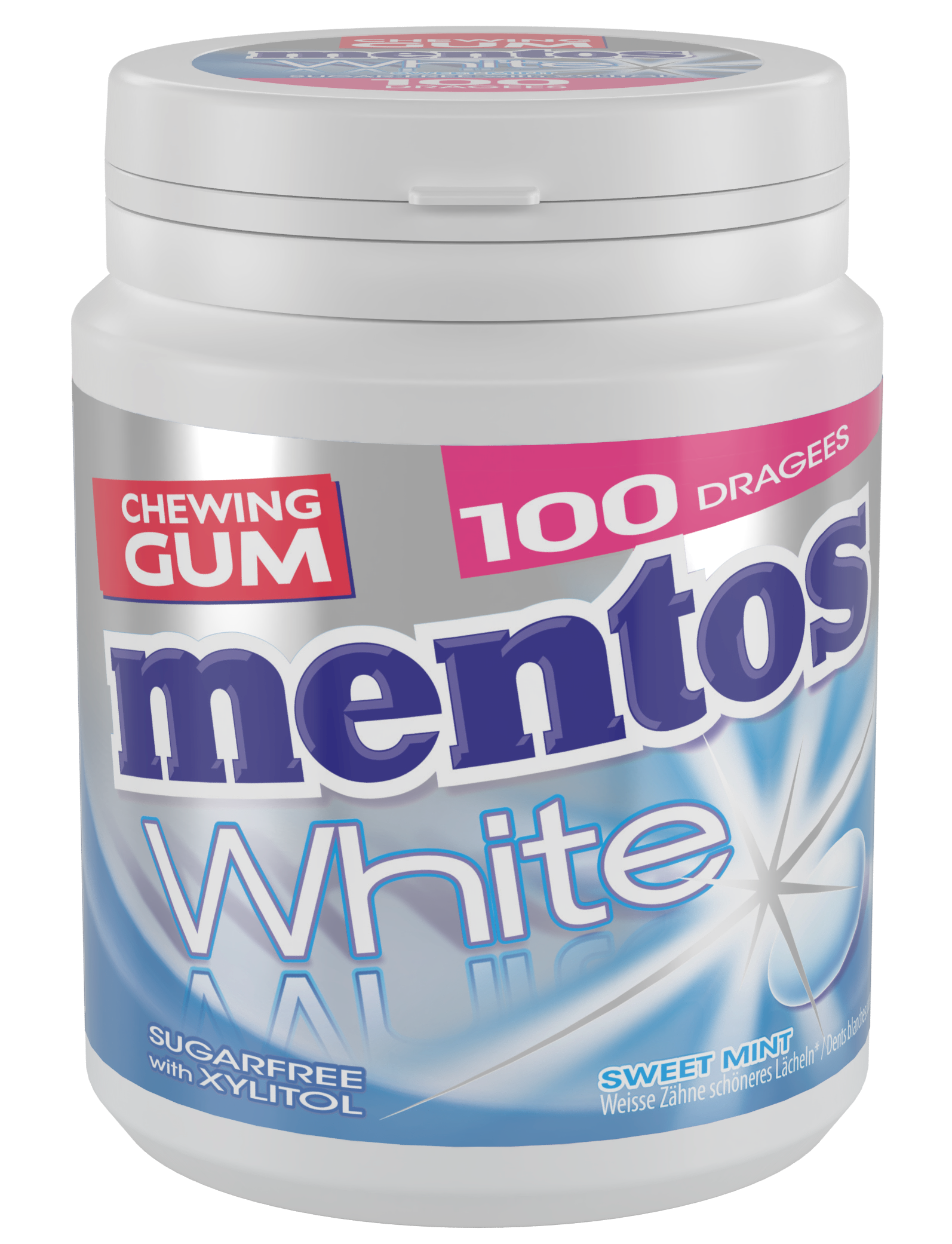 MENTOS GUM WHITE SWEET MINT 100 PIÈCES