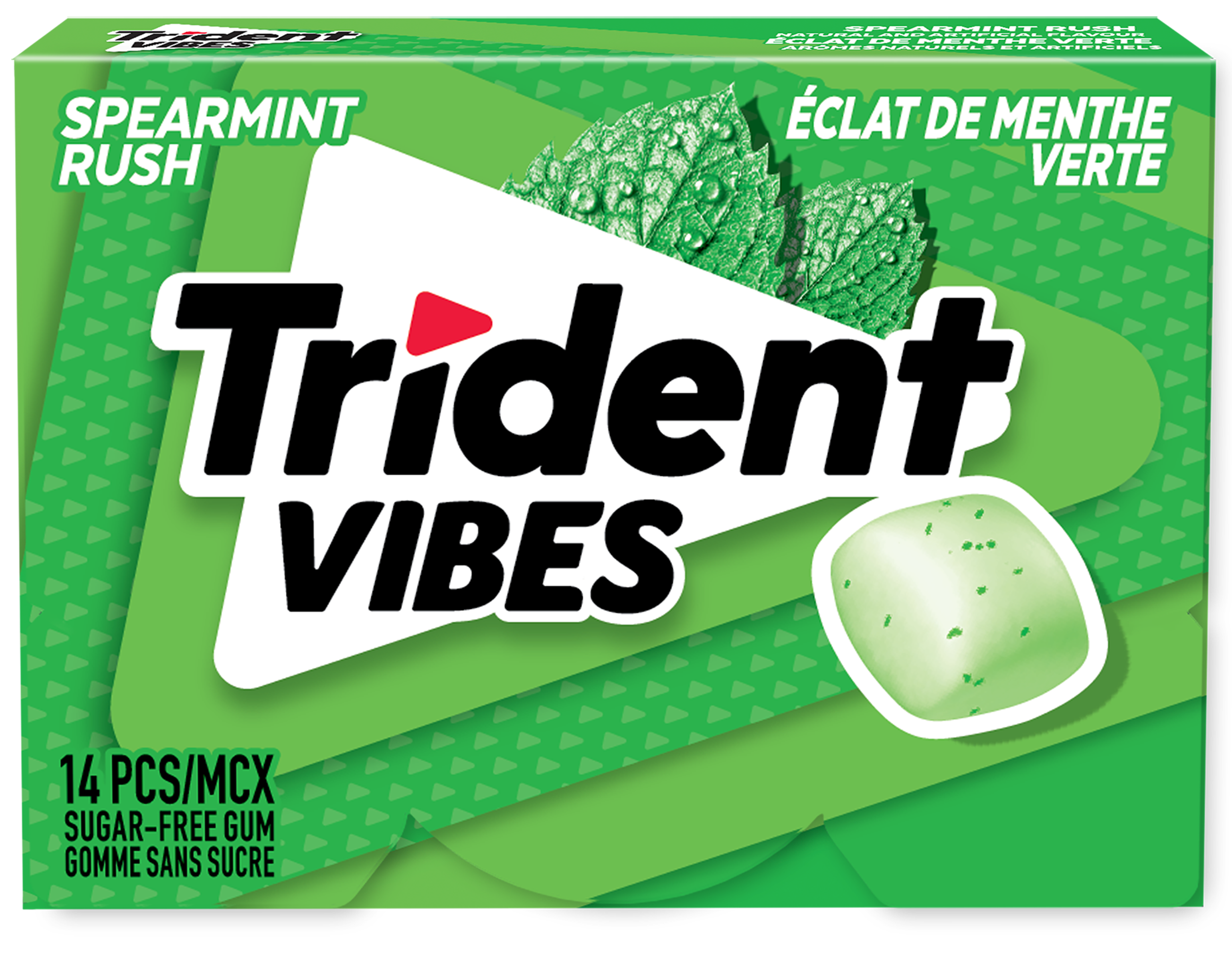 Trident Vibes Spearmint Rush Clutch Pack, 14 Pieces