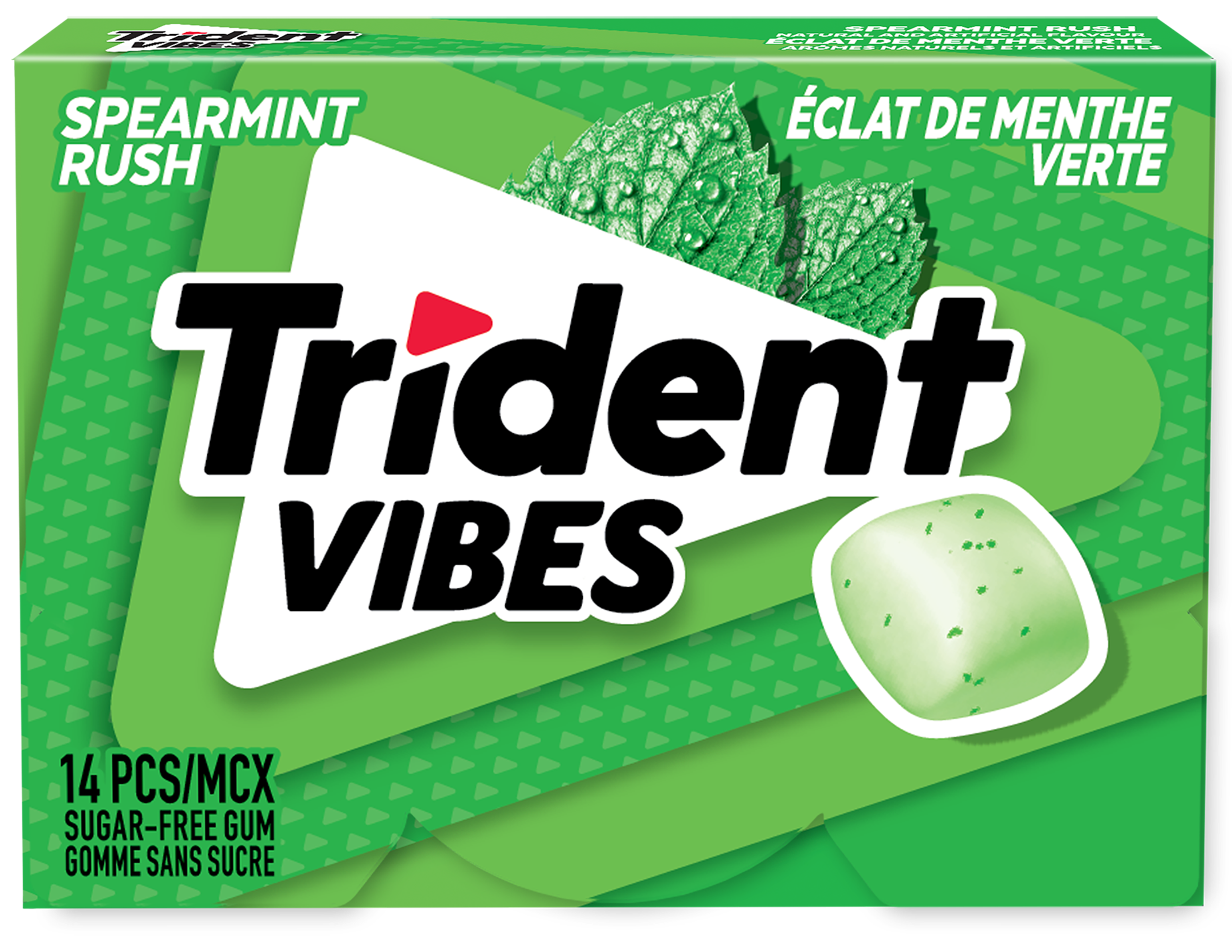 Trident Vibes Spearmint Rush Clutch Pack, 14 Pieces