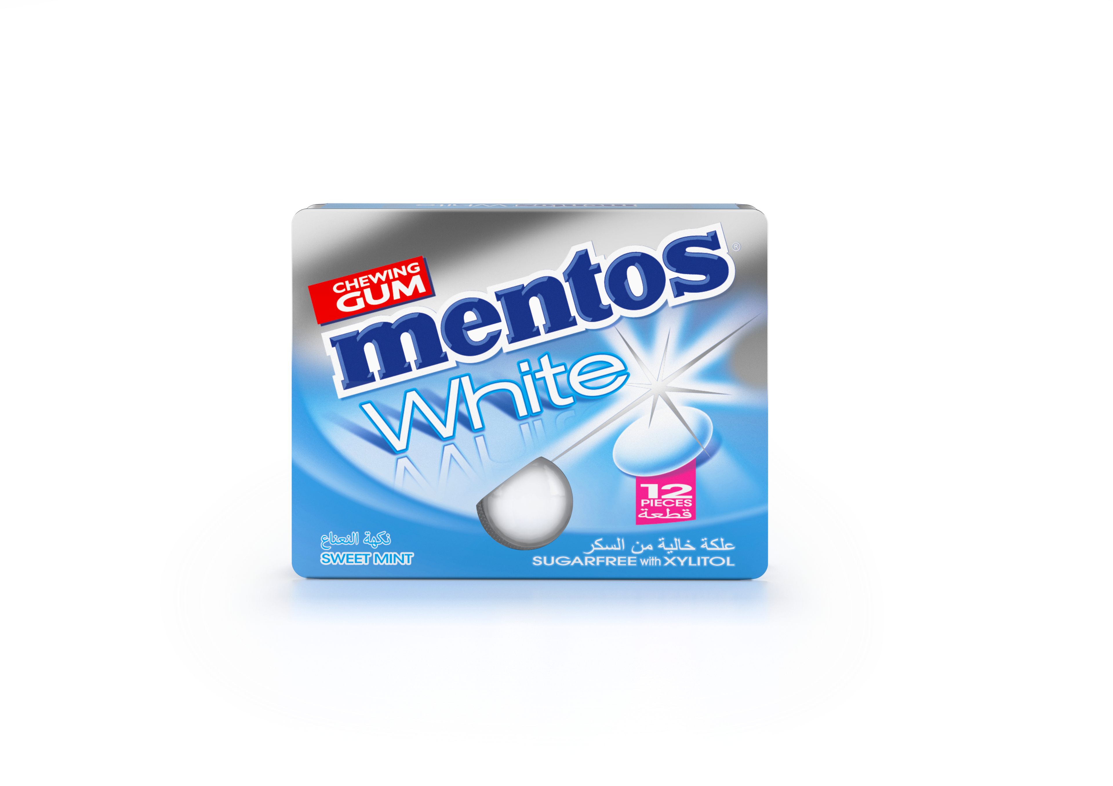 Mentos Gum White Sweetmint 12 pieces