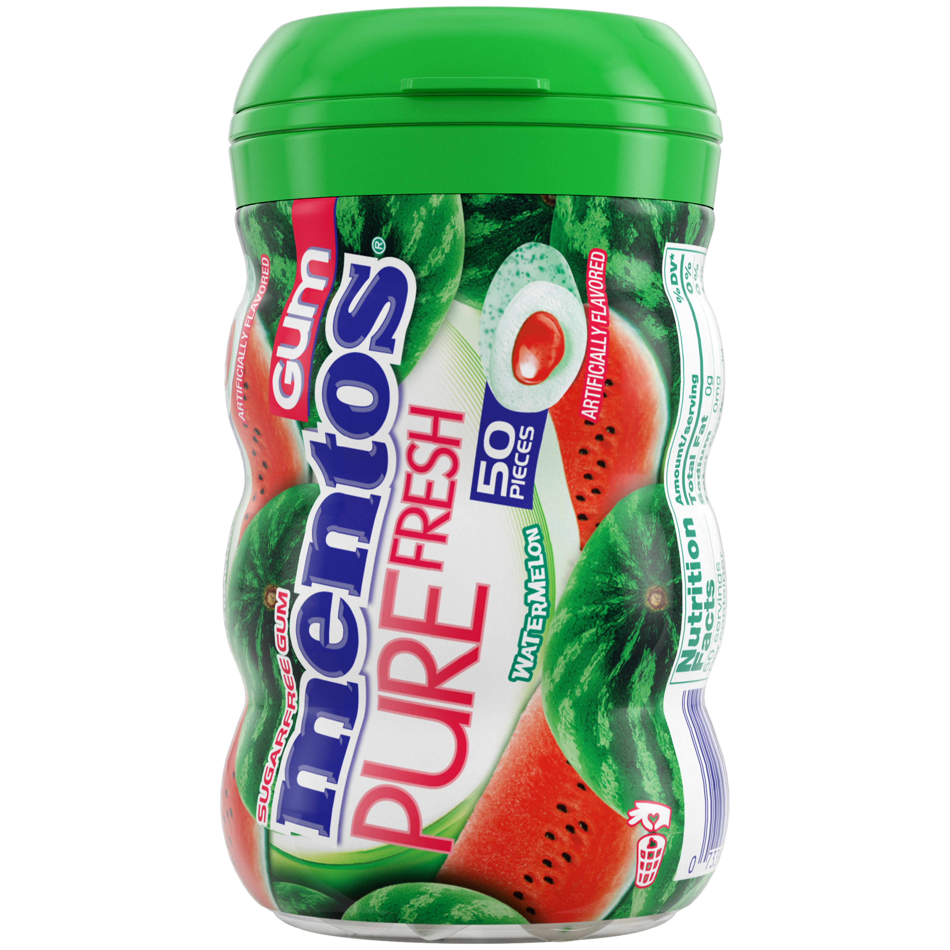 Mentos Pure Fresh Gum Watermelon - 50pc Curvy Bottle