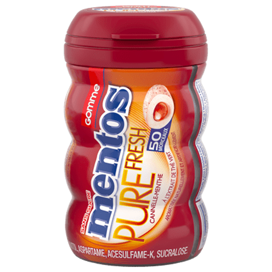 Mentos Pure Fresh Cannelle Bouteille, 50 Morceaux