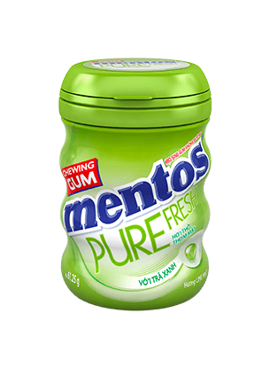 Sing Gum Không Đường Mentos Pure Fresh Hương Chanh Bạc Hà Hũ 61g