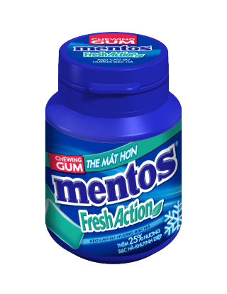 Sing Gum Mentos Fresh Action Hũ 56g