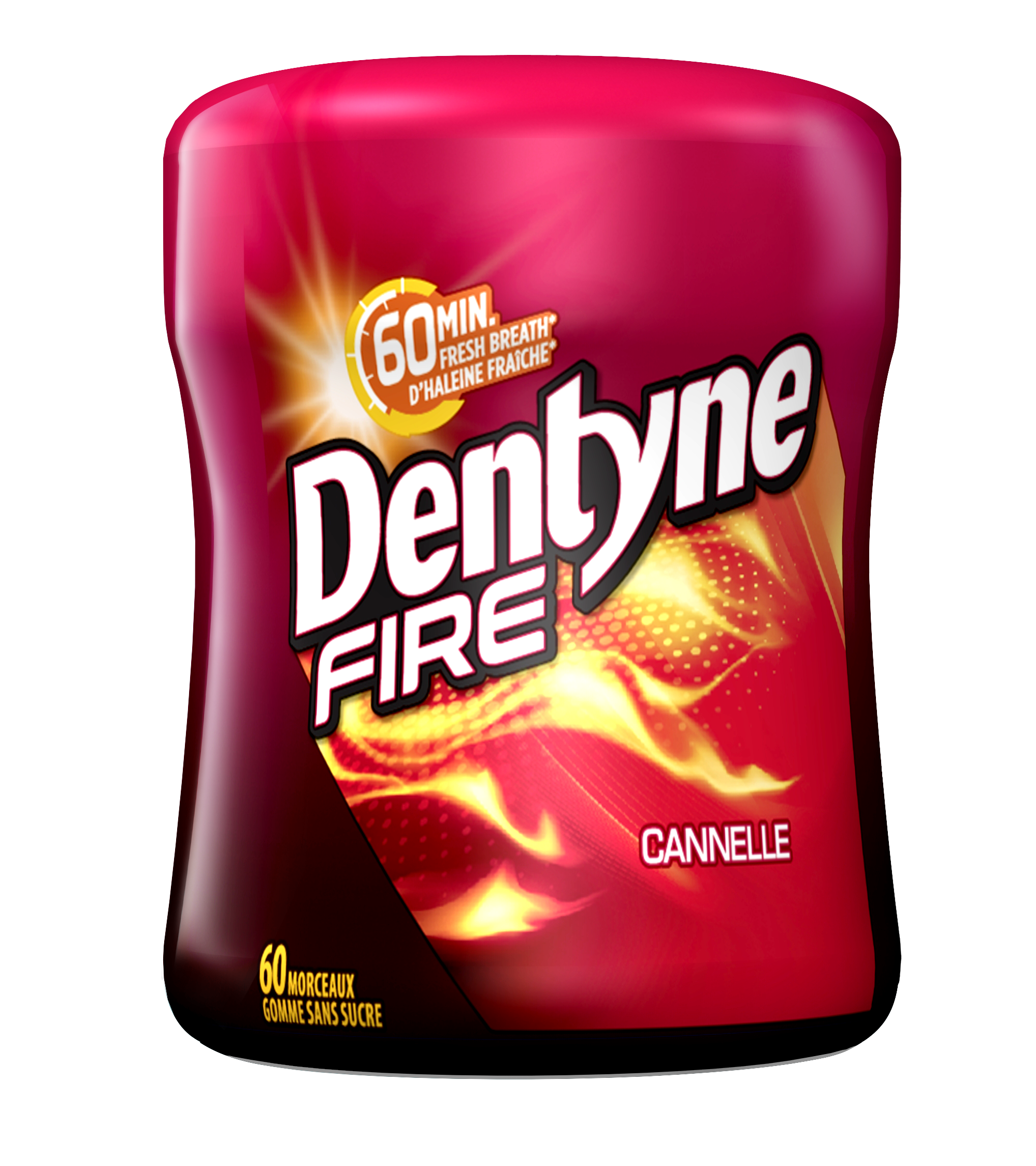 Gomme sans sucre Dentyne Fire Cannelle, bouteille, 60 Morceaux