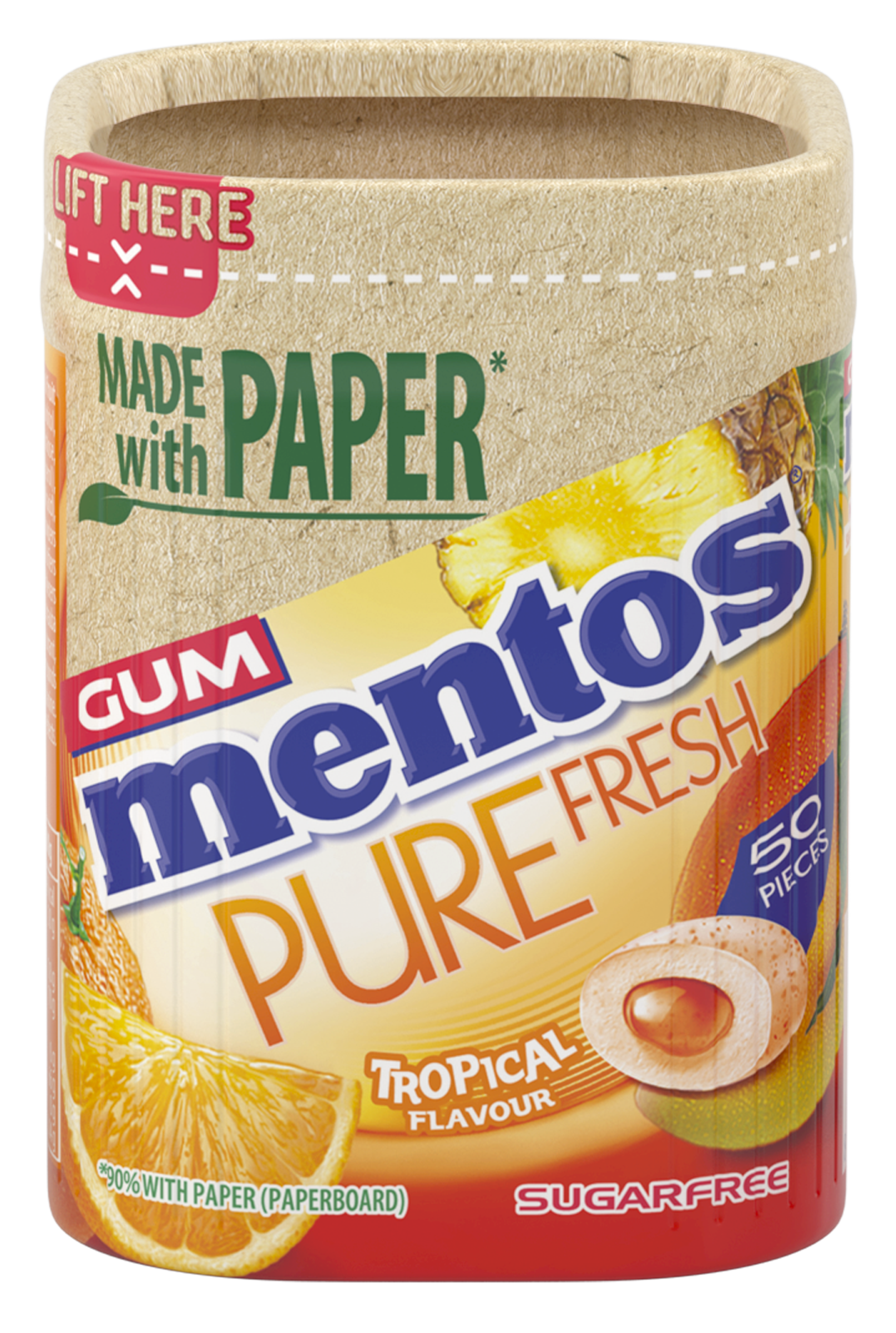 Mentos Gum Pure Fresh Paperboard Tropical