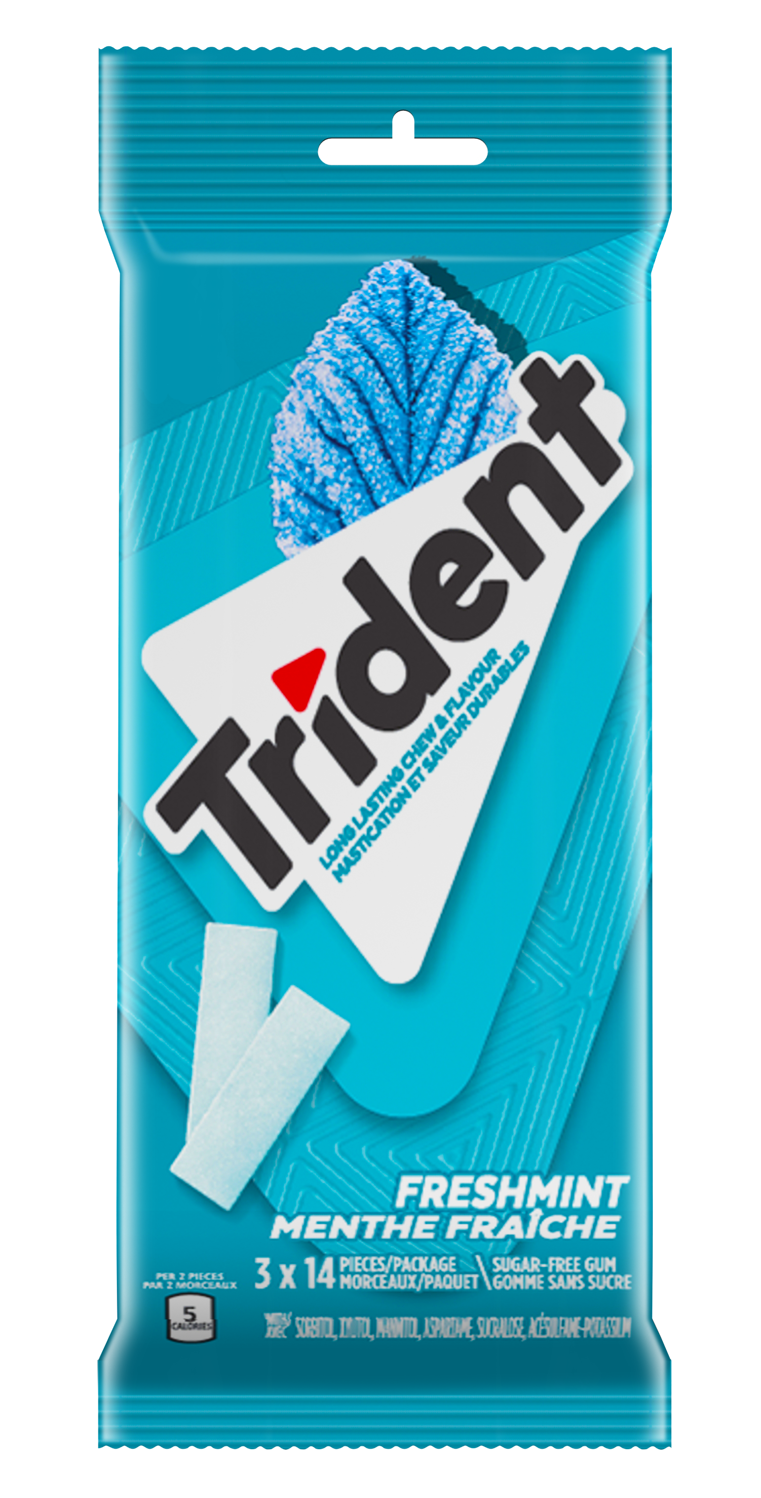 Trident Menthe fraîche, emb. multiple, 14 morceaux (paquet de 3)