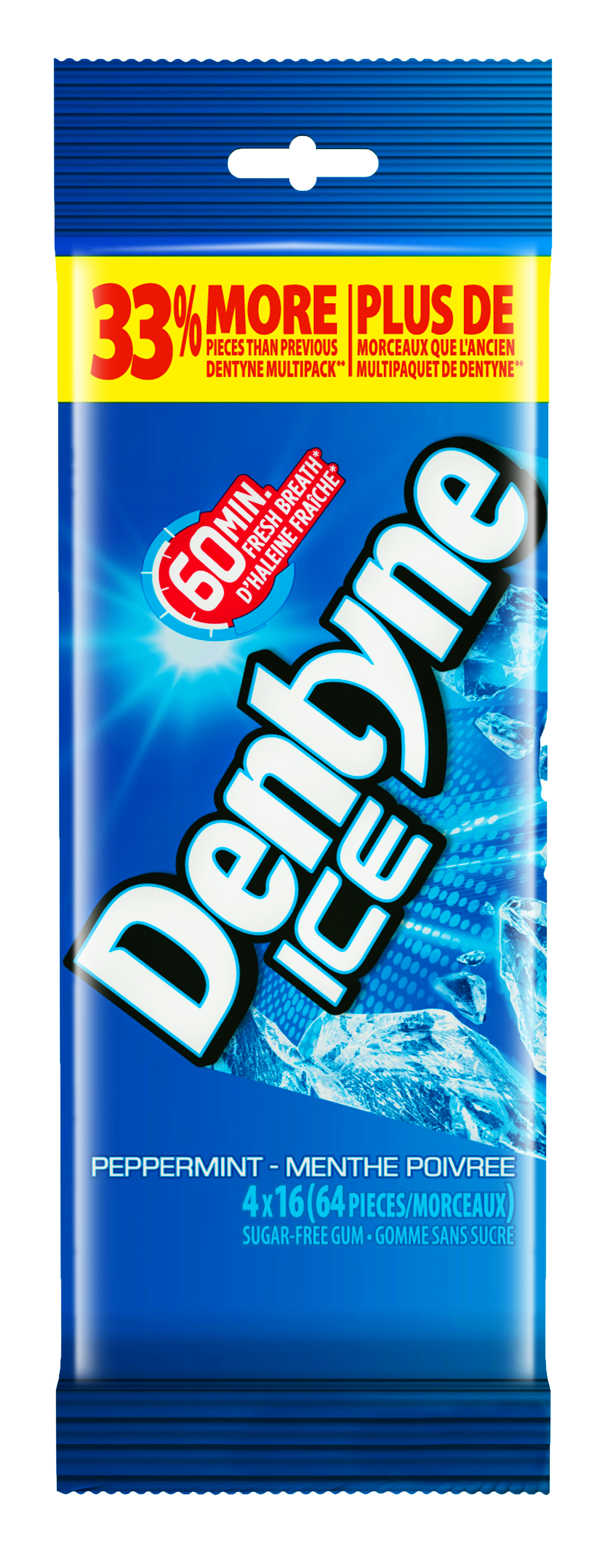 Dentyne Ice Menthe poivrée Multiples, 16 Morceaux (Paquet de 4)