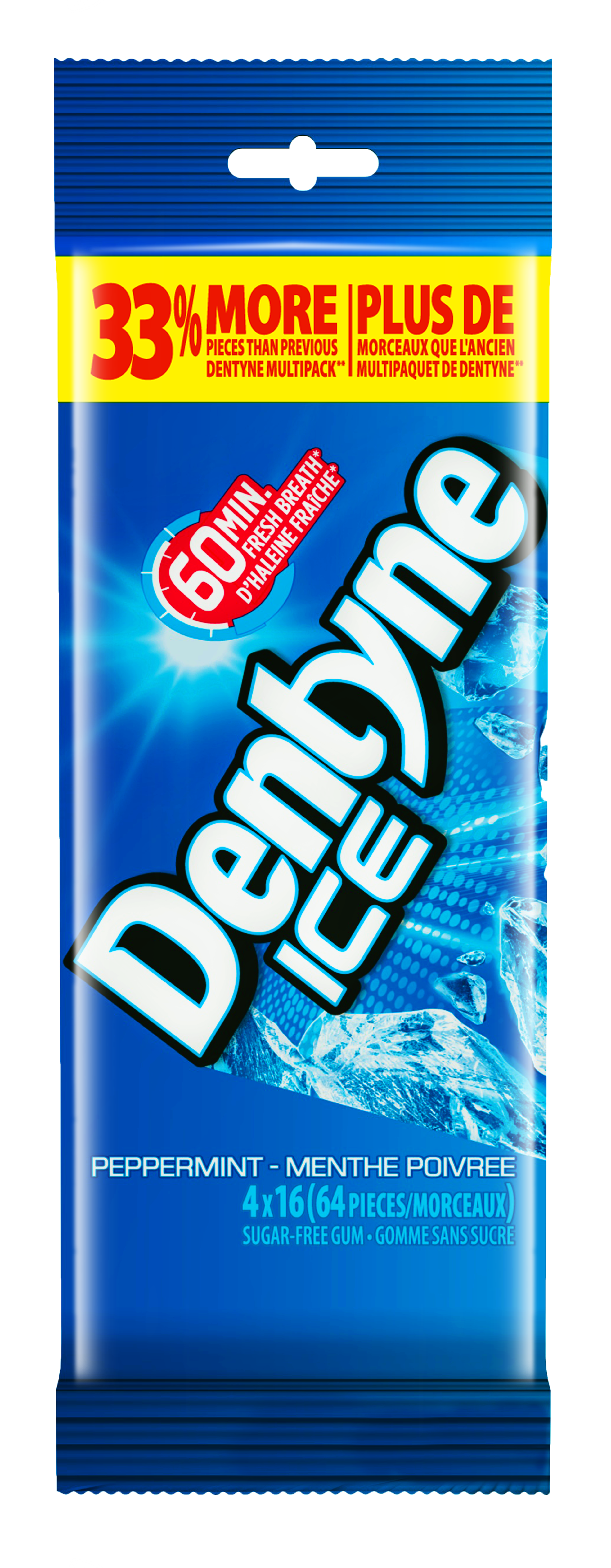Dentyne Ice Menthe poivrée Multiples, 16 Morceaux (Paquet de 4)