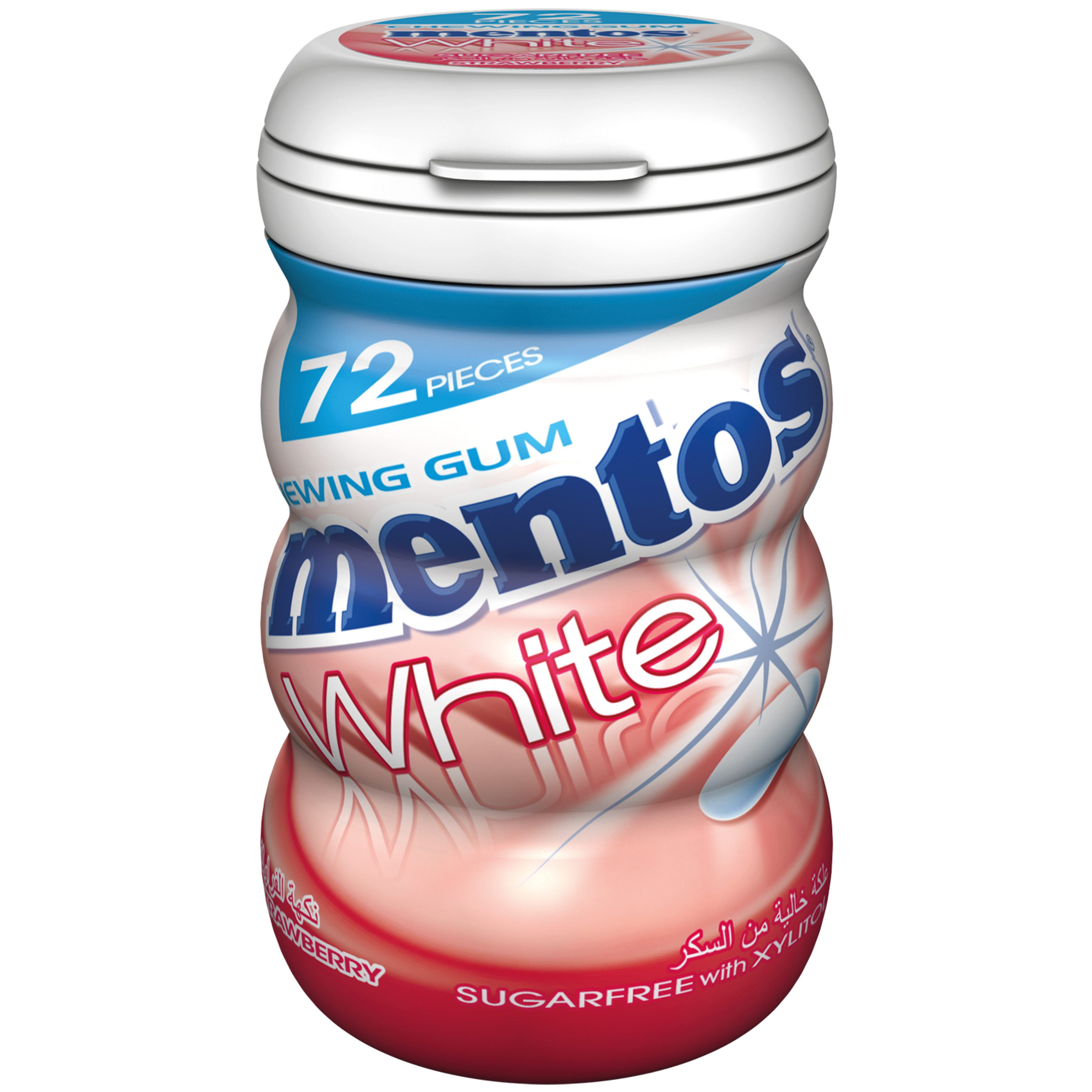 Mentos Gum white Strawberry 72 pieces bottle