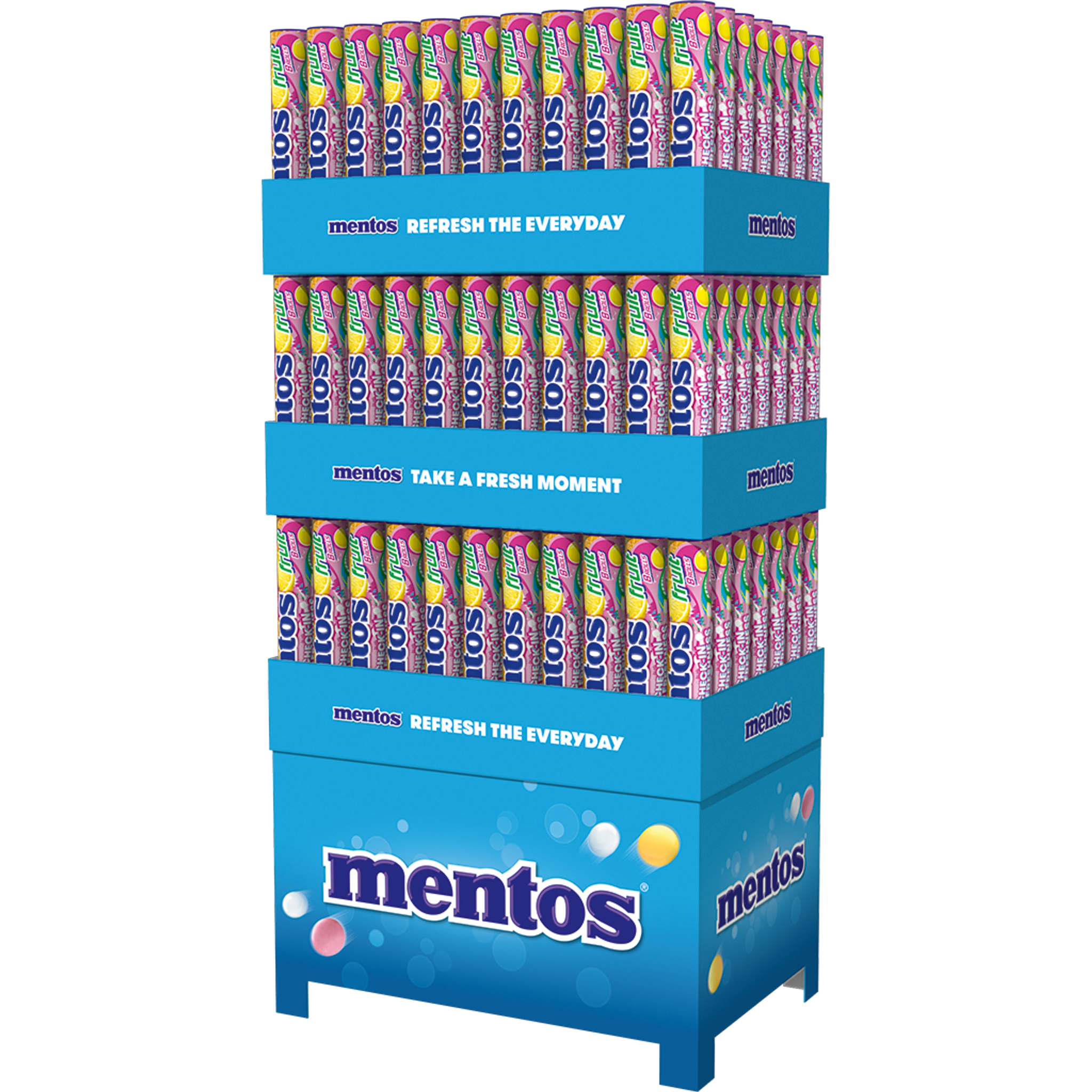 Mentos Quarterpallet Display Jumbo Roll Fruit