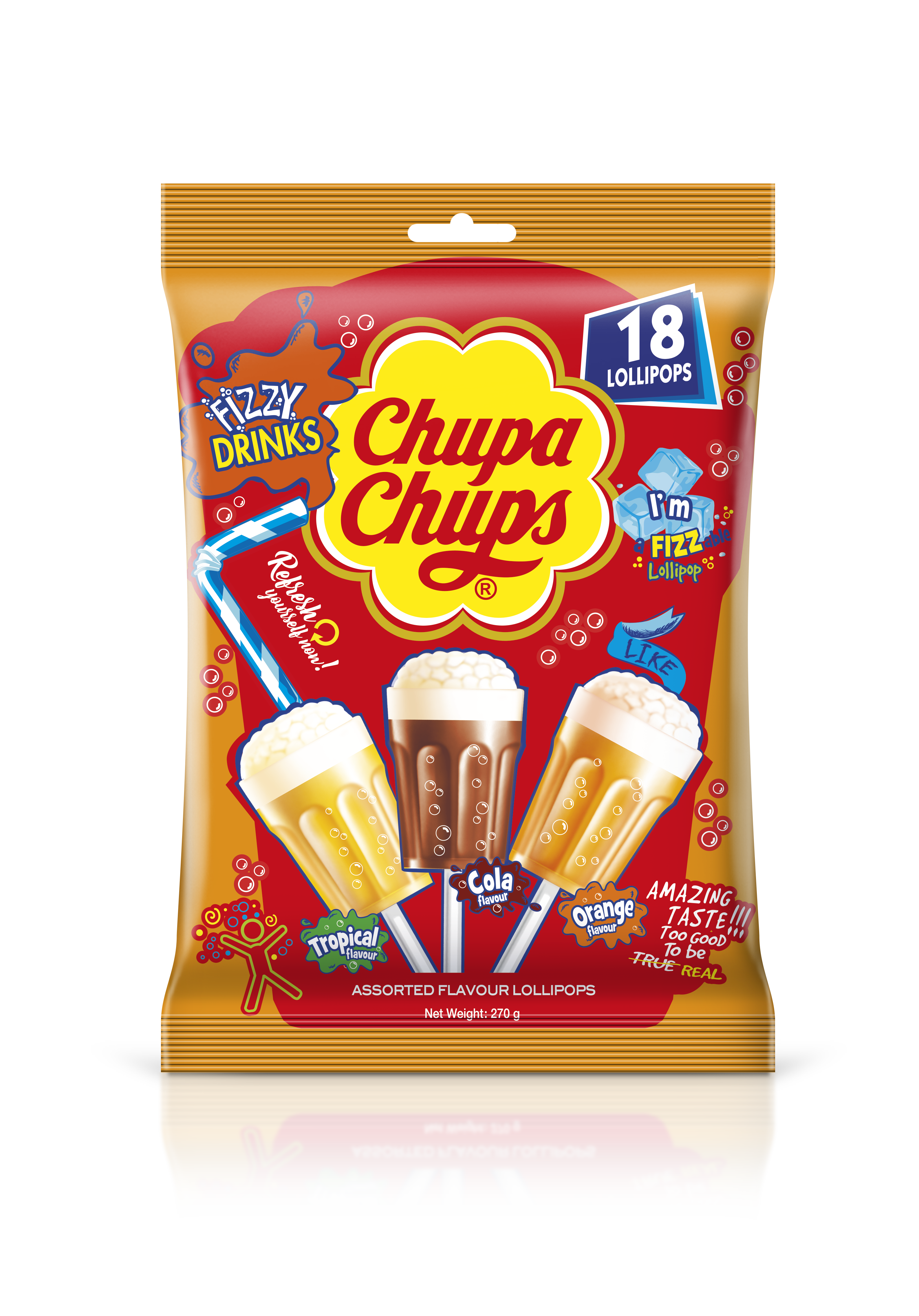 Fizzy Drink Lollipops 18 Piece Bag | Chupachups