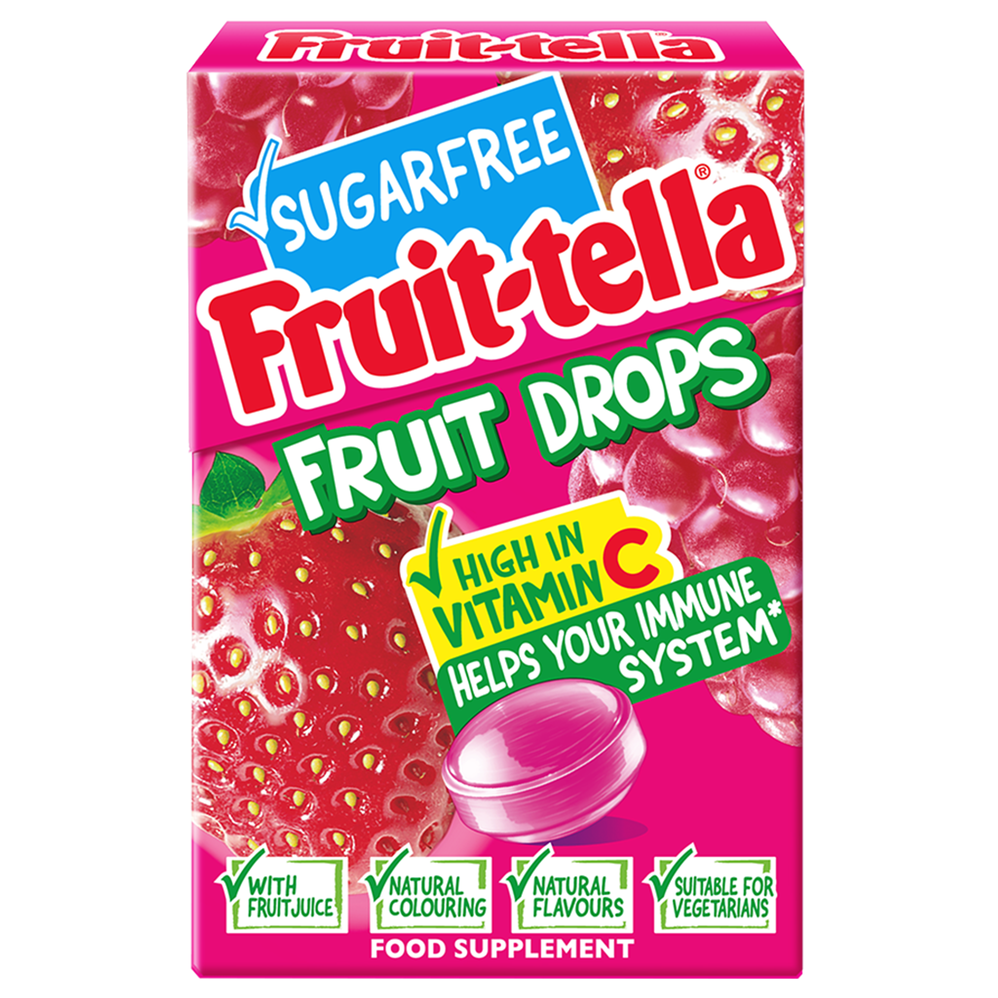 Sugar Free Fruit Drops Red Berry Mix Hard Boiled Sweets 45g