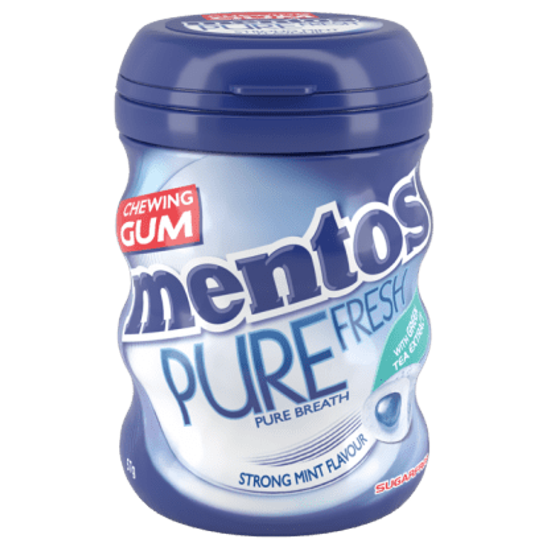 Mentos Pure Fresh Gum Strong Mint Medium Curvy Bottle