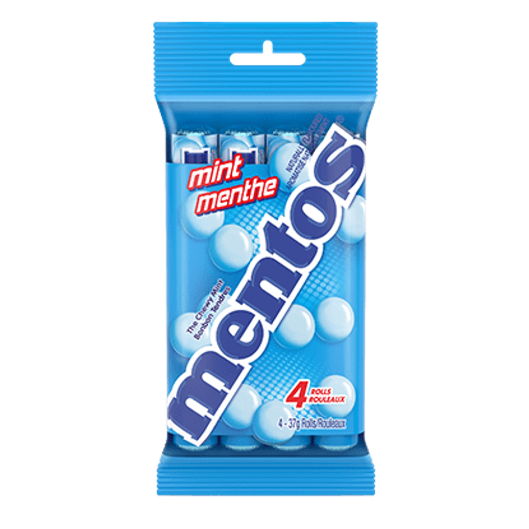 Bonbons Tendres Mentos Menthe Fraîche, 14 Morceaux (Paquet de 4)