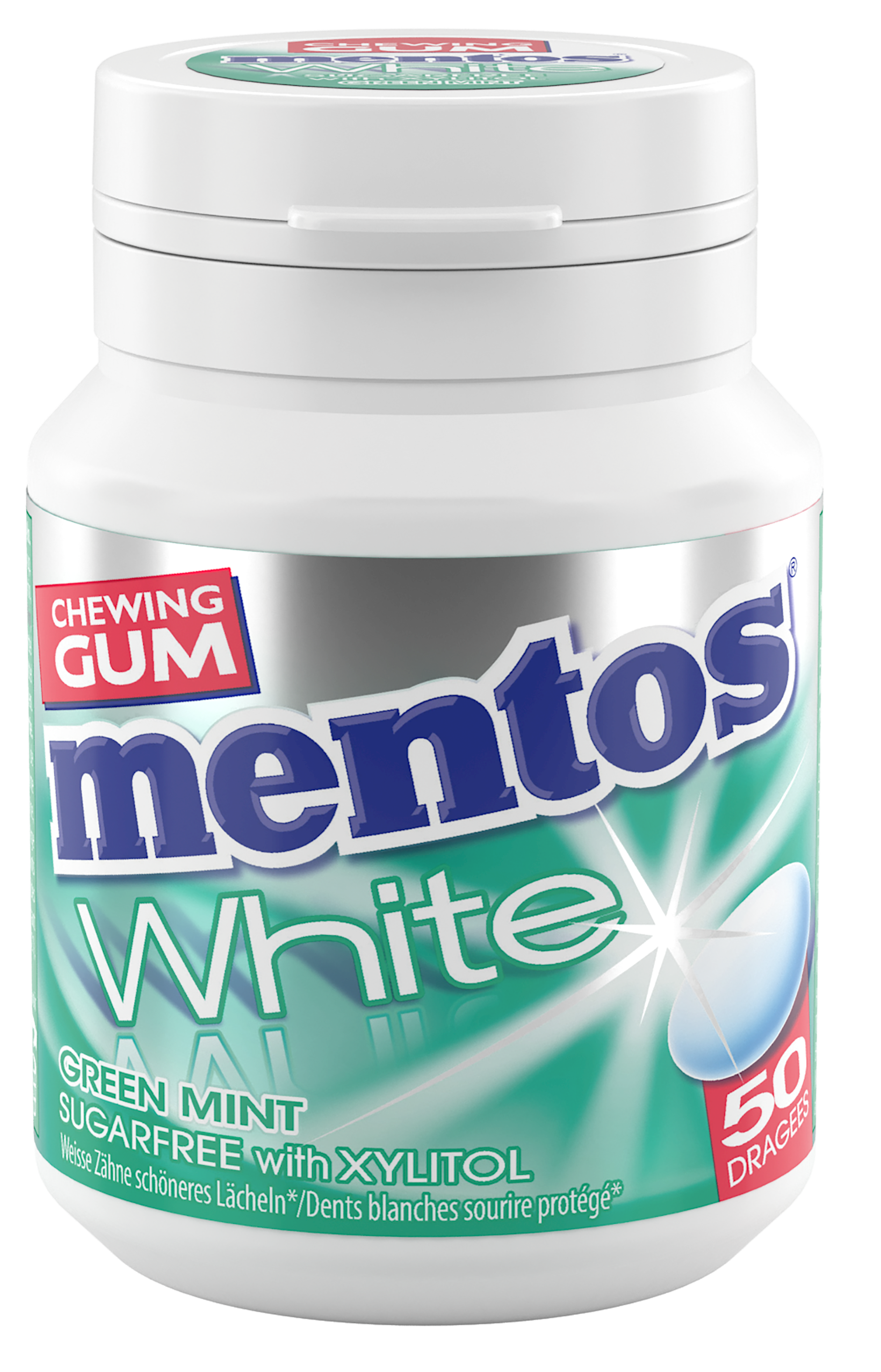 MENTOS GUM WHITE GREEN MINT