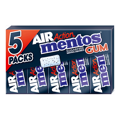 Mentos Gum Air Action - Menthol Liquorice - 5-pak