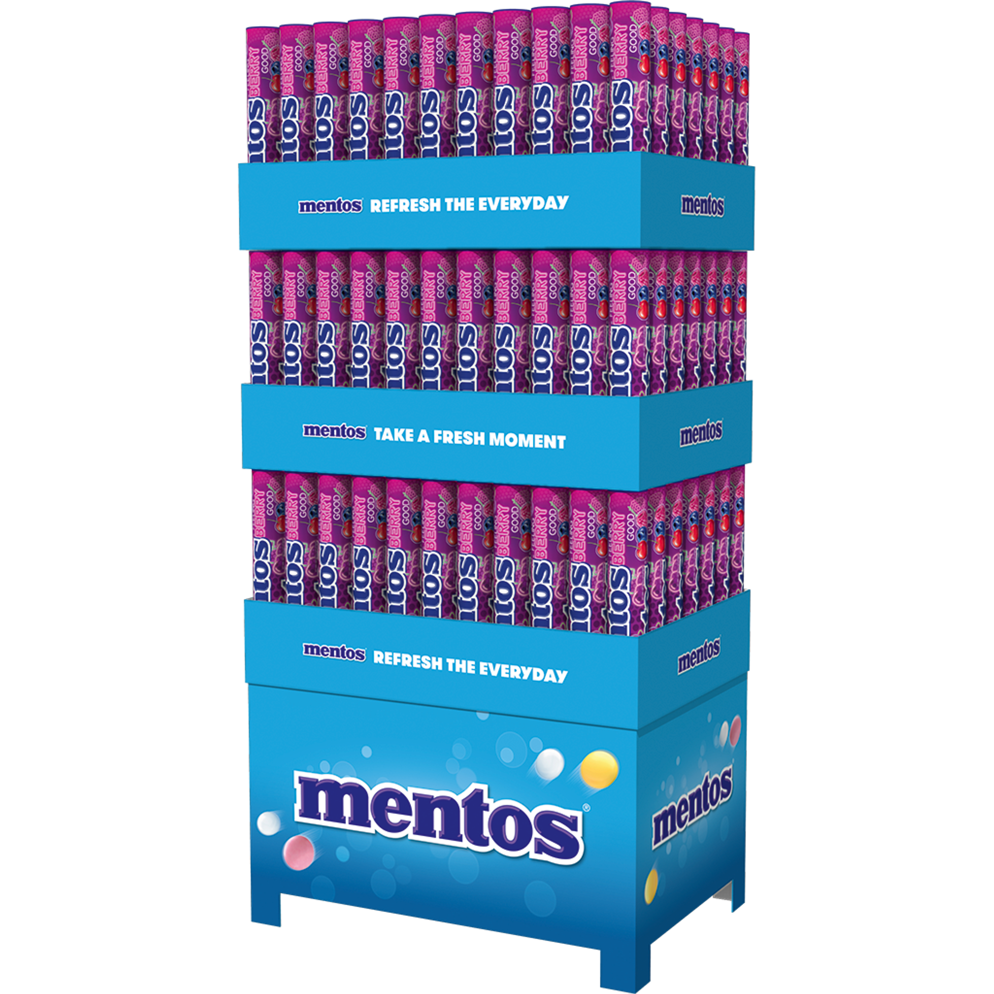 Mentos Quarterpallet Display Jumbo Roll Feeling Berry Good