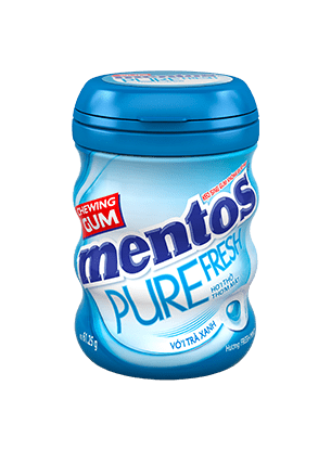 Sing Gum Không Đường Mentos Pure Fresh Hương bạc hà hũ 61g