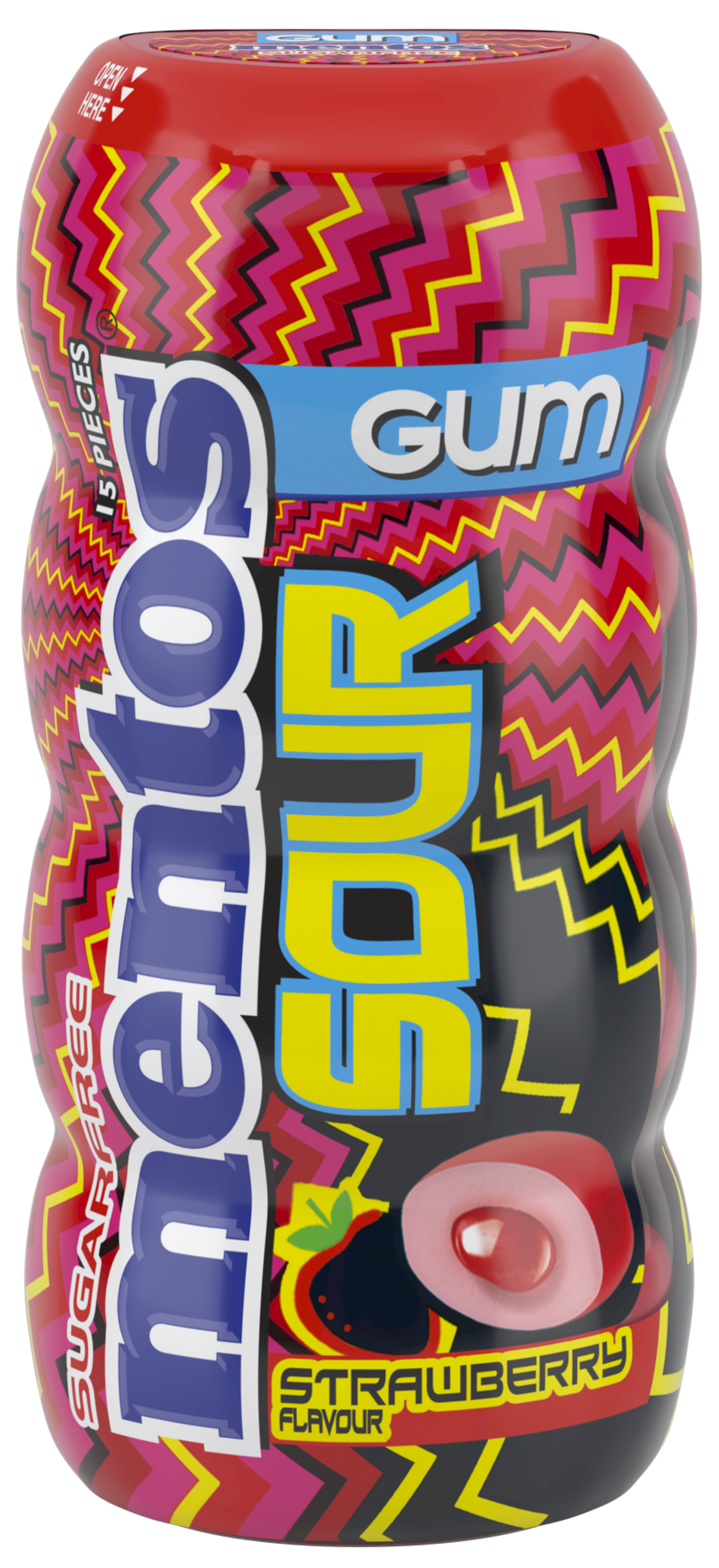 Mentos Sour Strawberry Gum 