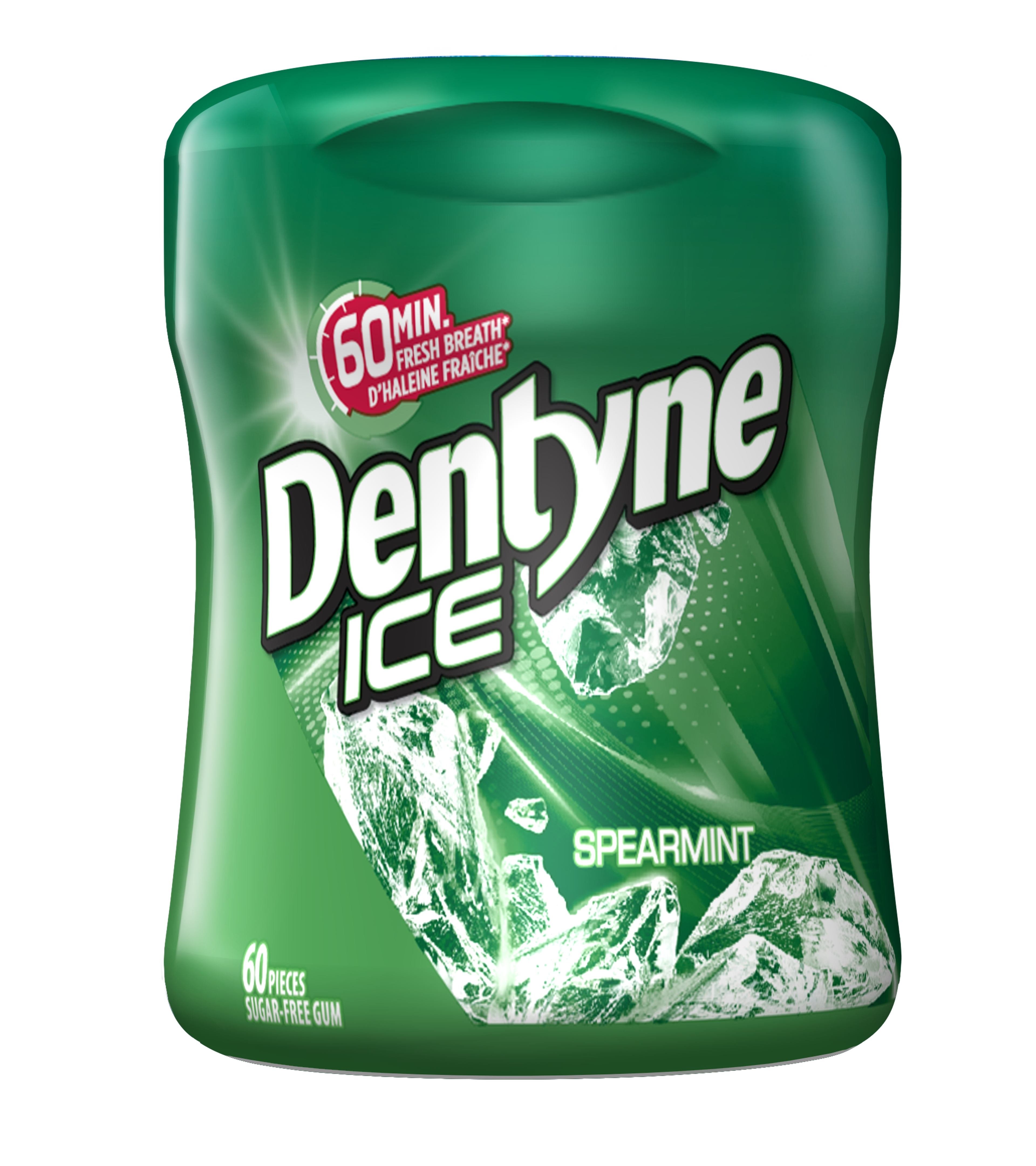 Dentyne Ice Spearmint Sugar-free Gum Bottle, 60 Pieces