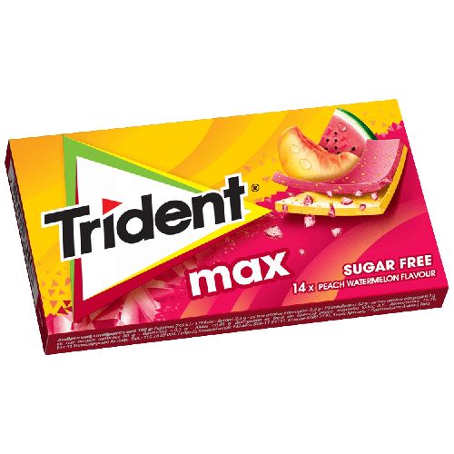 Trident Max Τσίχλα Ροδάκινο & Καρπούζι 27gr