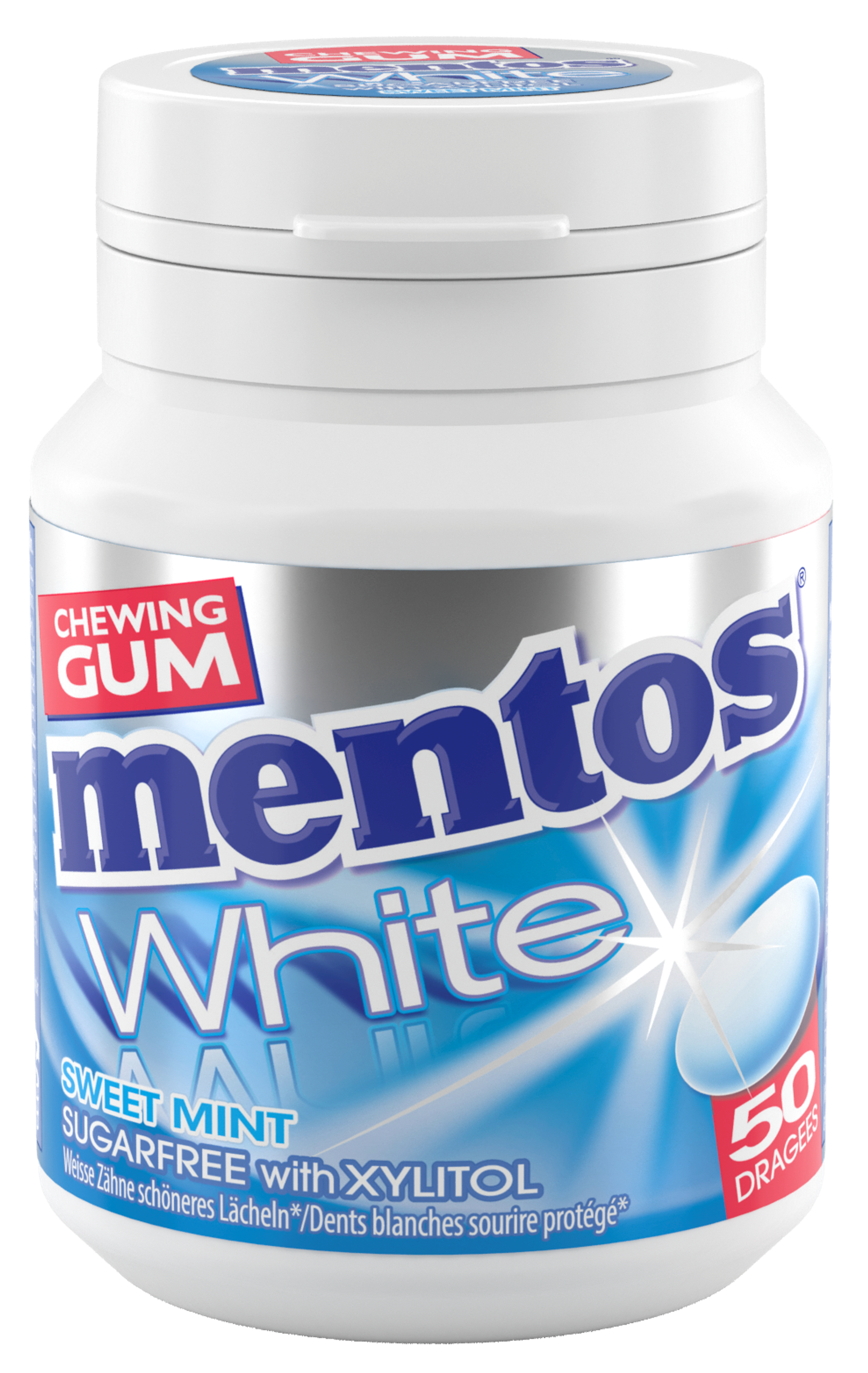 MENTOS GUM WHITE SWEET MINT
