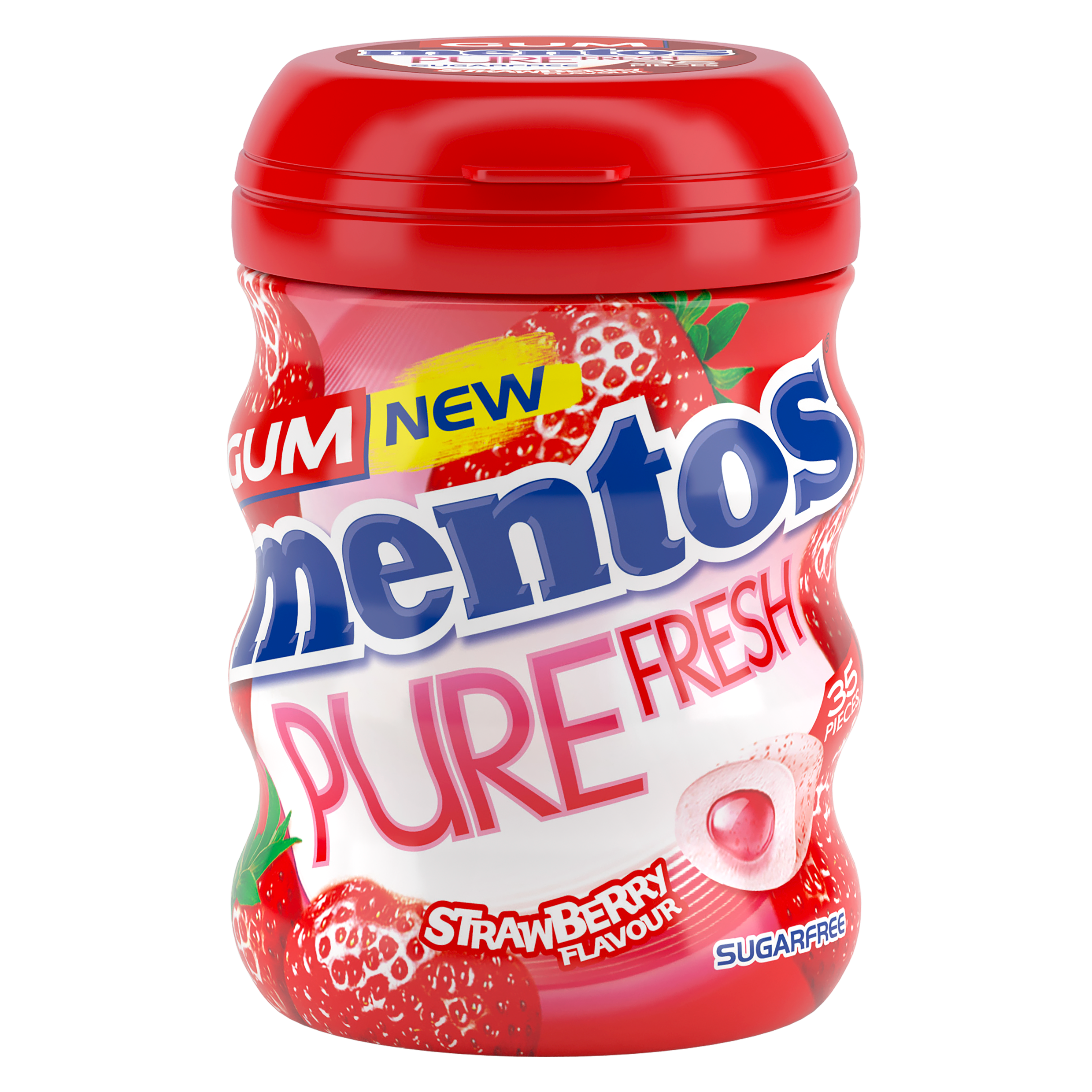 Mentos Pure Fresh Strawberry Gum Bottle