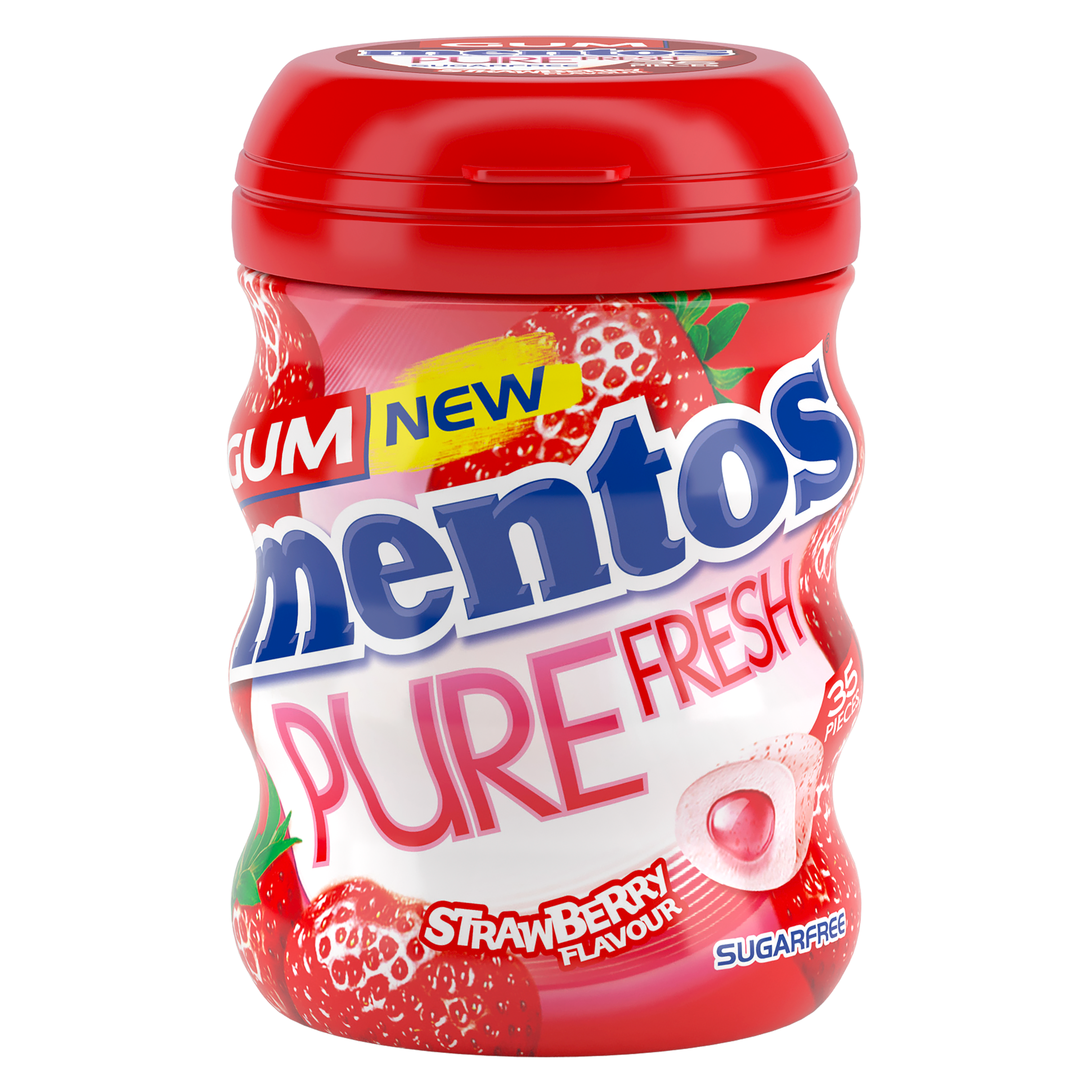 Mentos Pure Fresh Strawberry Gum Bottle