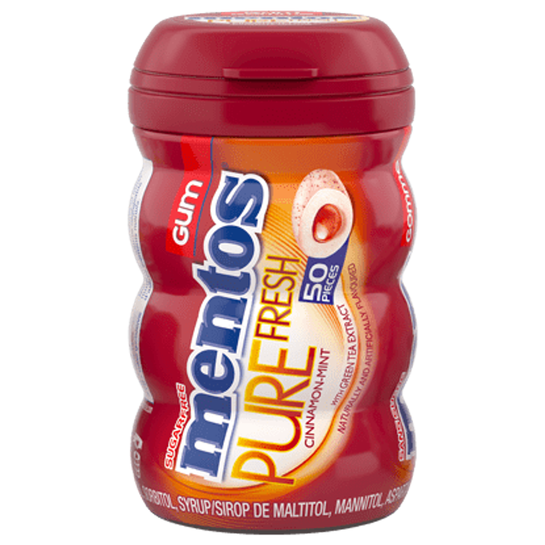 Mentos Pure Fresh Cinnamon Bottle, 50 Pieces
