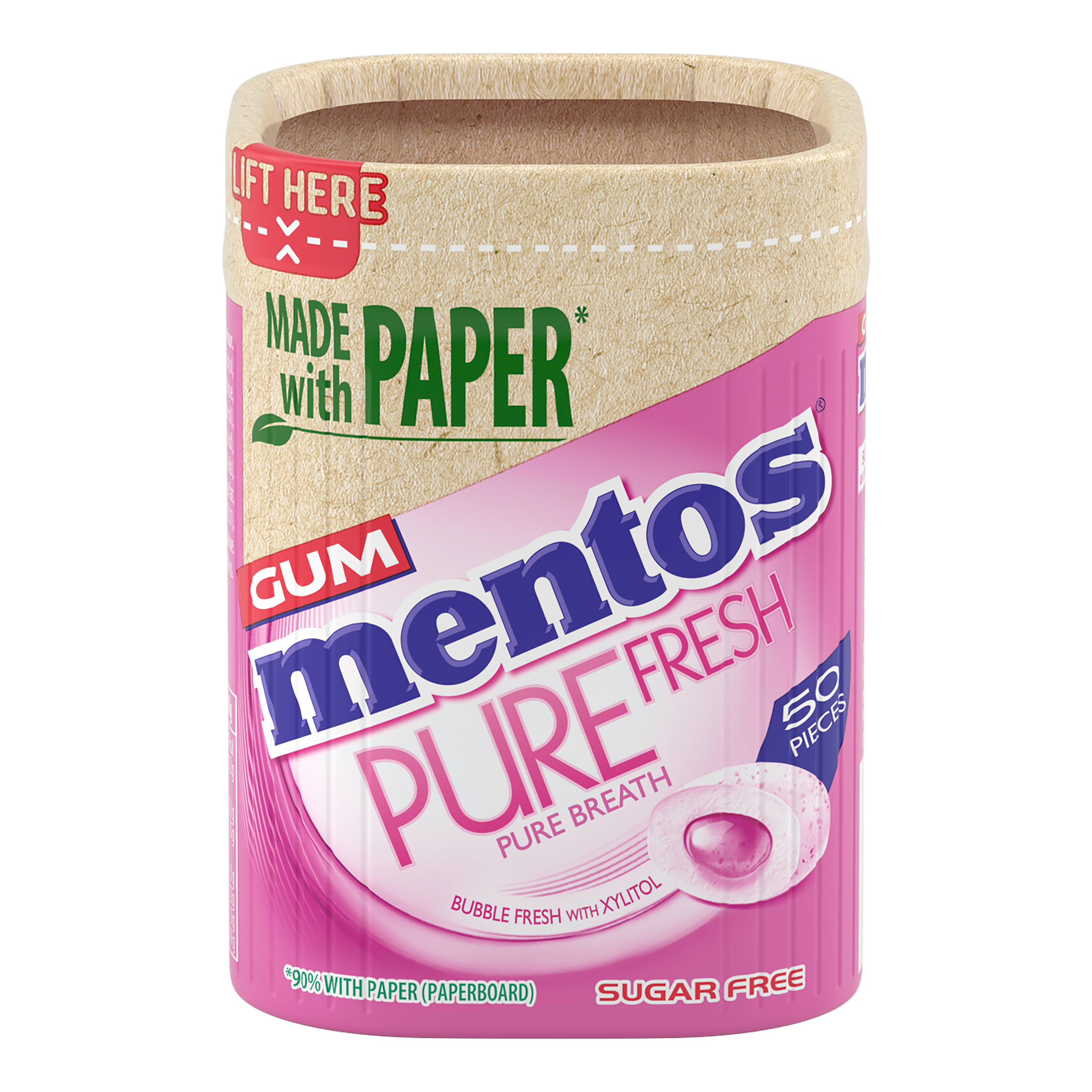 Mentos Gum Pure Fresh Paperboard Bubble Fresh