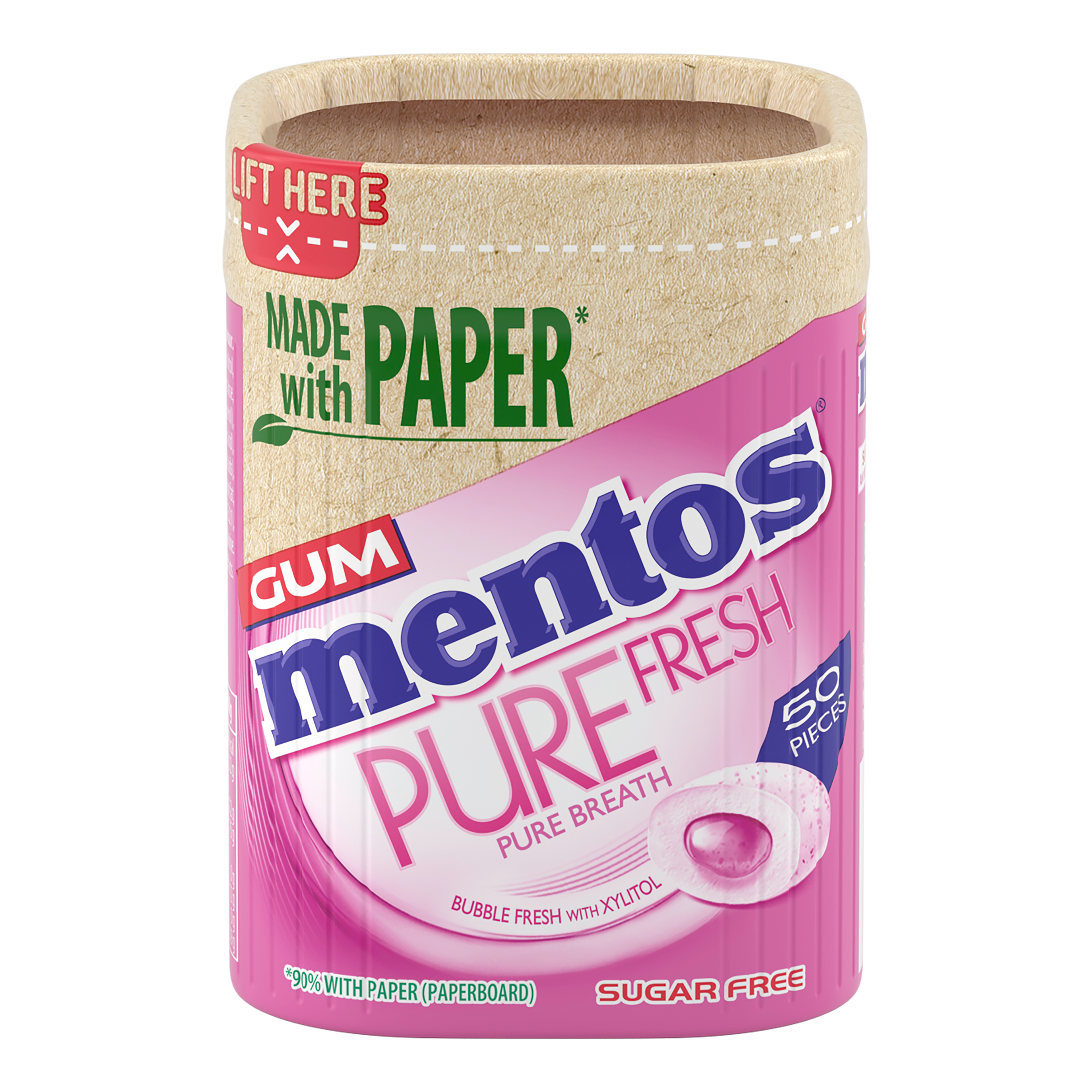 Mentos Gum Pure Fresh Paperboard Bubble Fresh