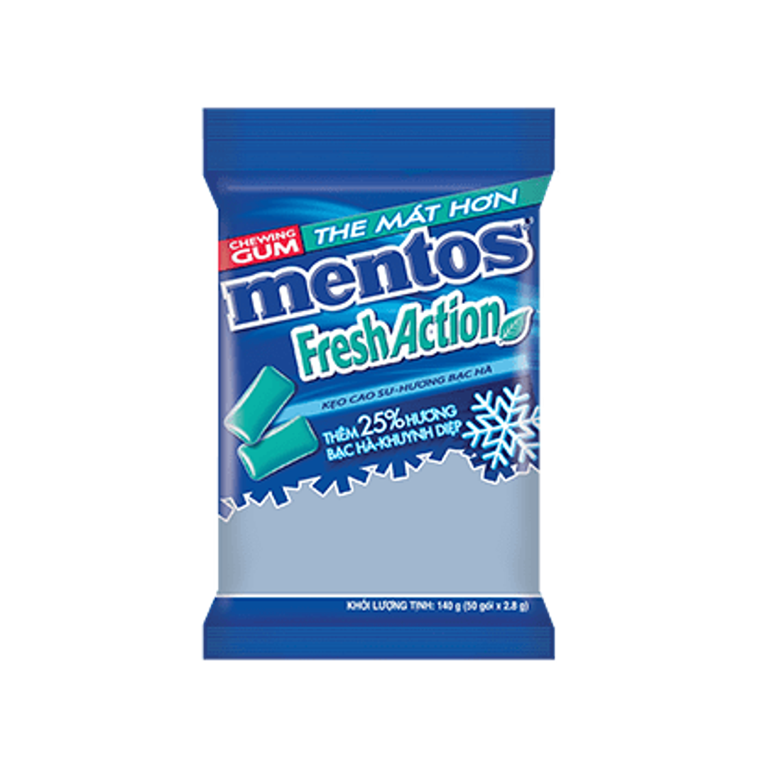 Sing Gum Mentos Fresh Action gói 40 viên