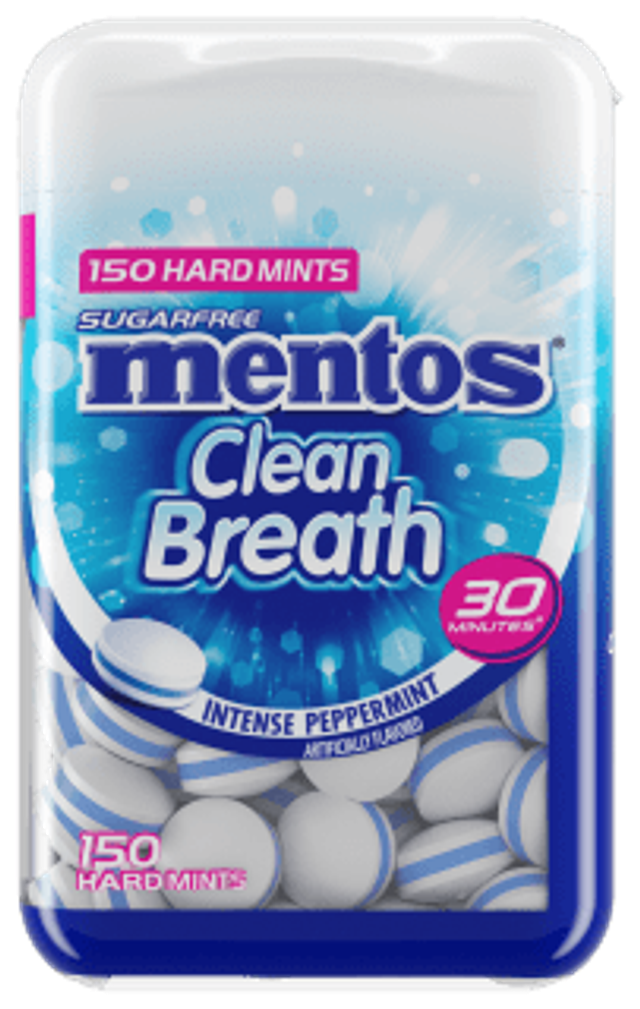 Mentos CleanBreath Mints Intense Peppermint - 150pc Bottle